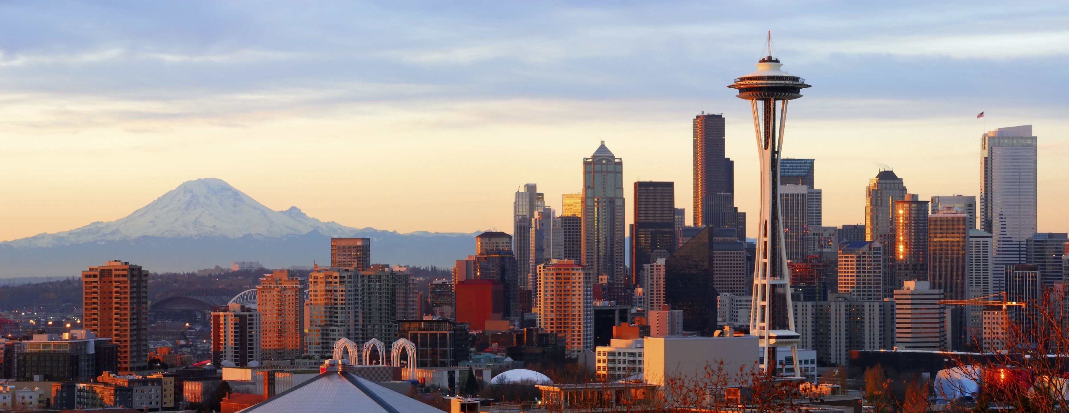 3564x1379 city, Landscape, Seattle, Mount Rainier Wallpapers HD / Desktop and Mobile  Backgrounds