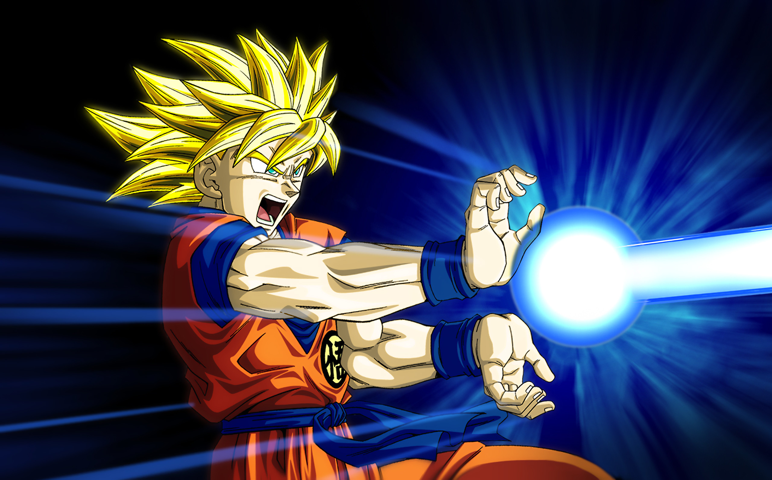 Download Powerful Kamehameha Super Saiyan Son Goku iPhone Wallpaper   Wallpaperscom