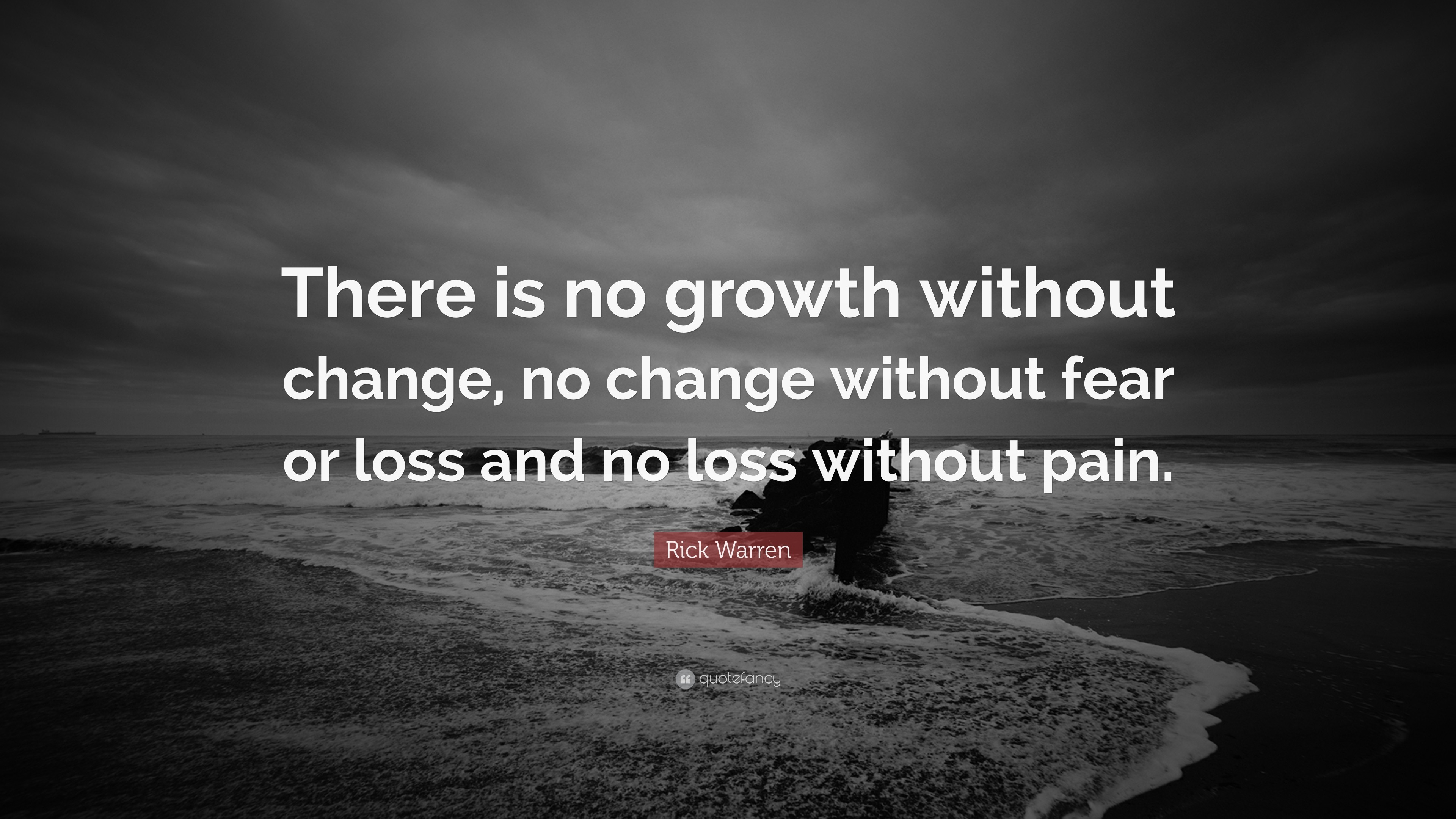3840x2160 Rick Warren Quote: “There is no growth without change, no change without  fear