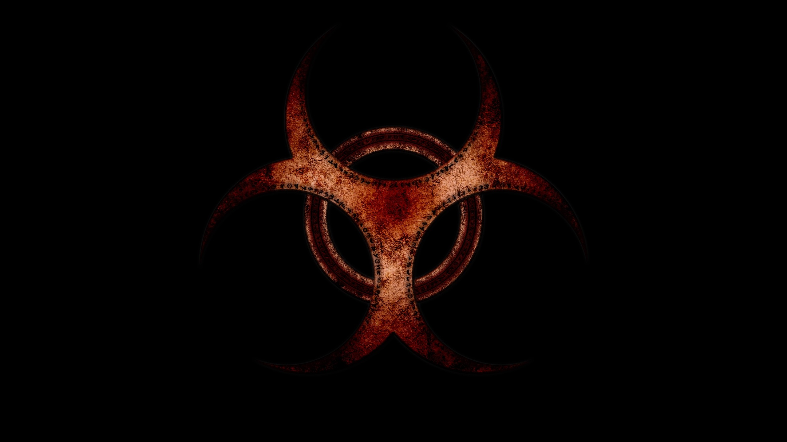 2560x1440 Preview wallpaper radiation, red, brown, black 