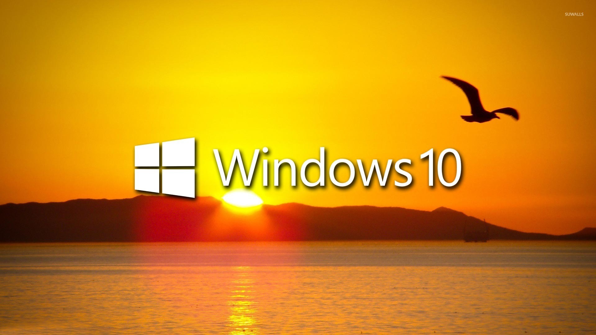 1920x1080 Windows 10 over the sunset white text logo wallpaper  jpg