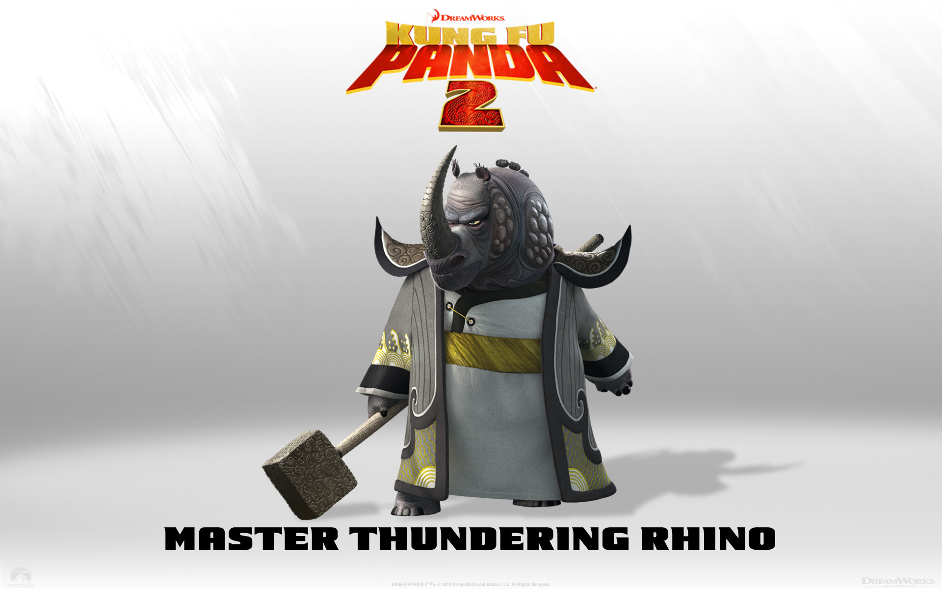 1920x1200 Master Thundering Rhino from Kung Fu Panda 2 animated Movie HD Wallpaper
