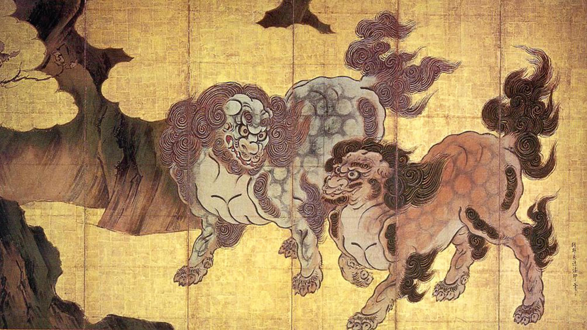 1920x1080 previous japanese wallpaper. Two Chinese Lions In The Clouds