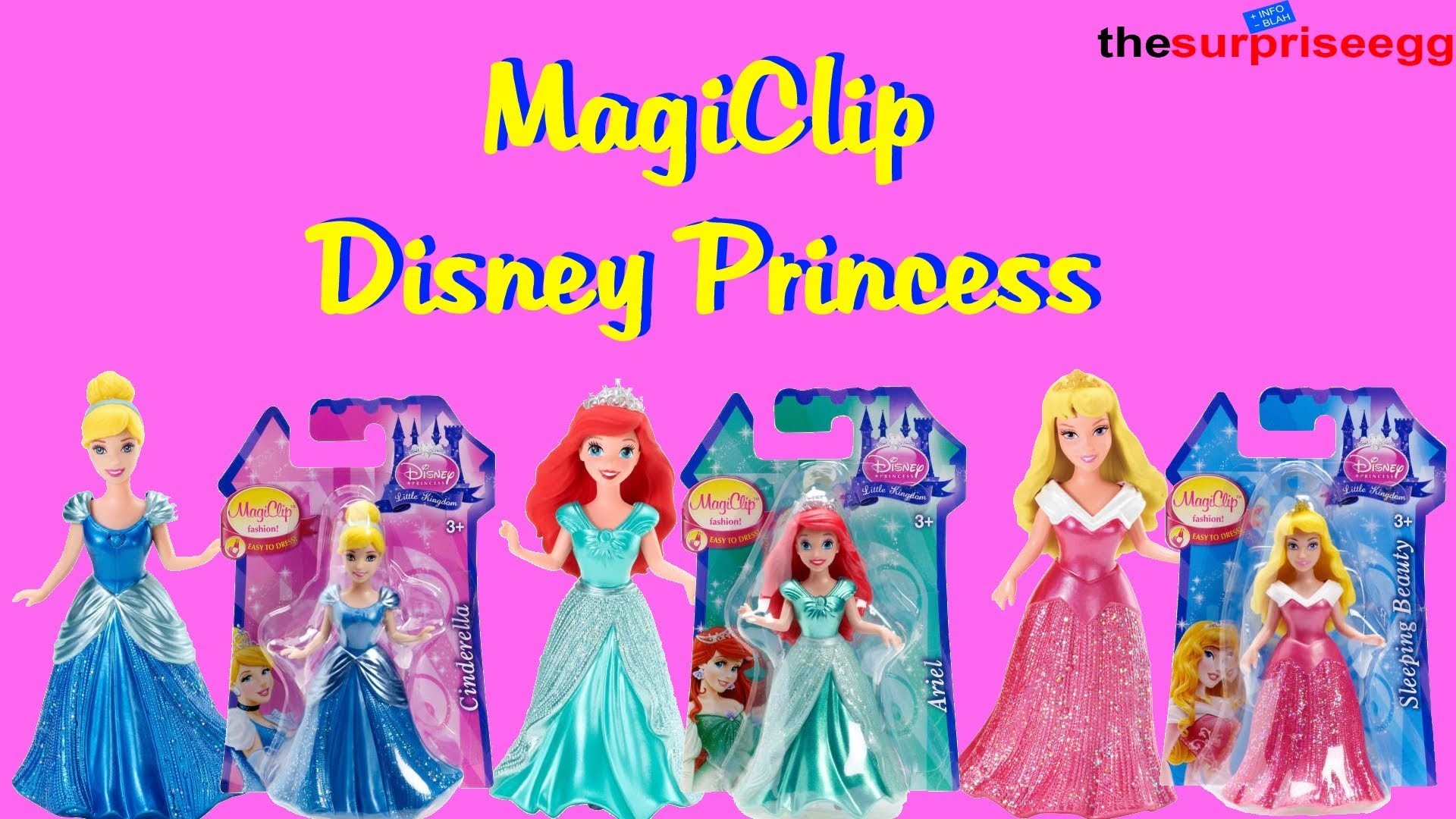 1920x1080 Disney Princess MagiClip mini Dolls Figures Ariel, Cinderella, Sleeping  Beauty opening unboxing - YouTube