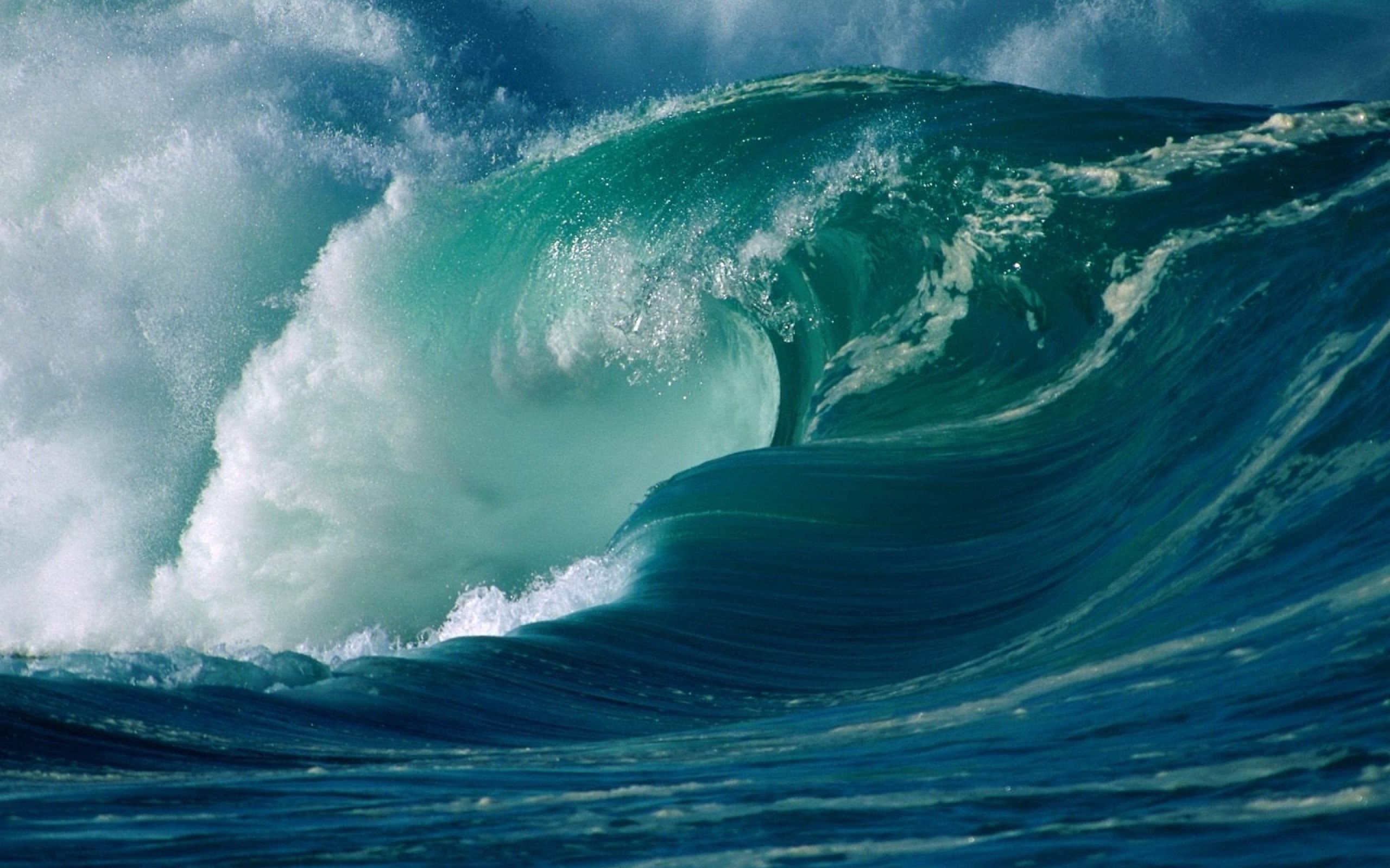 2560x1600  Wallpaper wave, elements, stream, ocean, hawaii