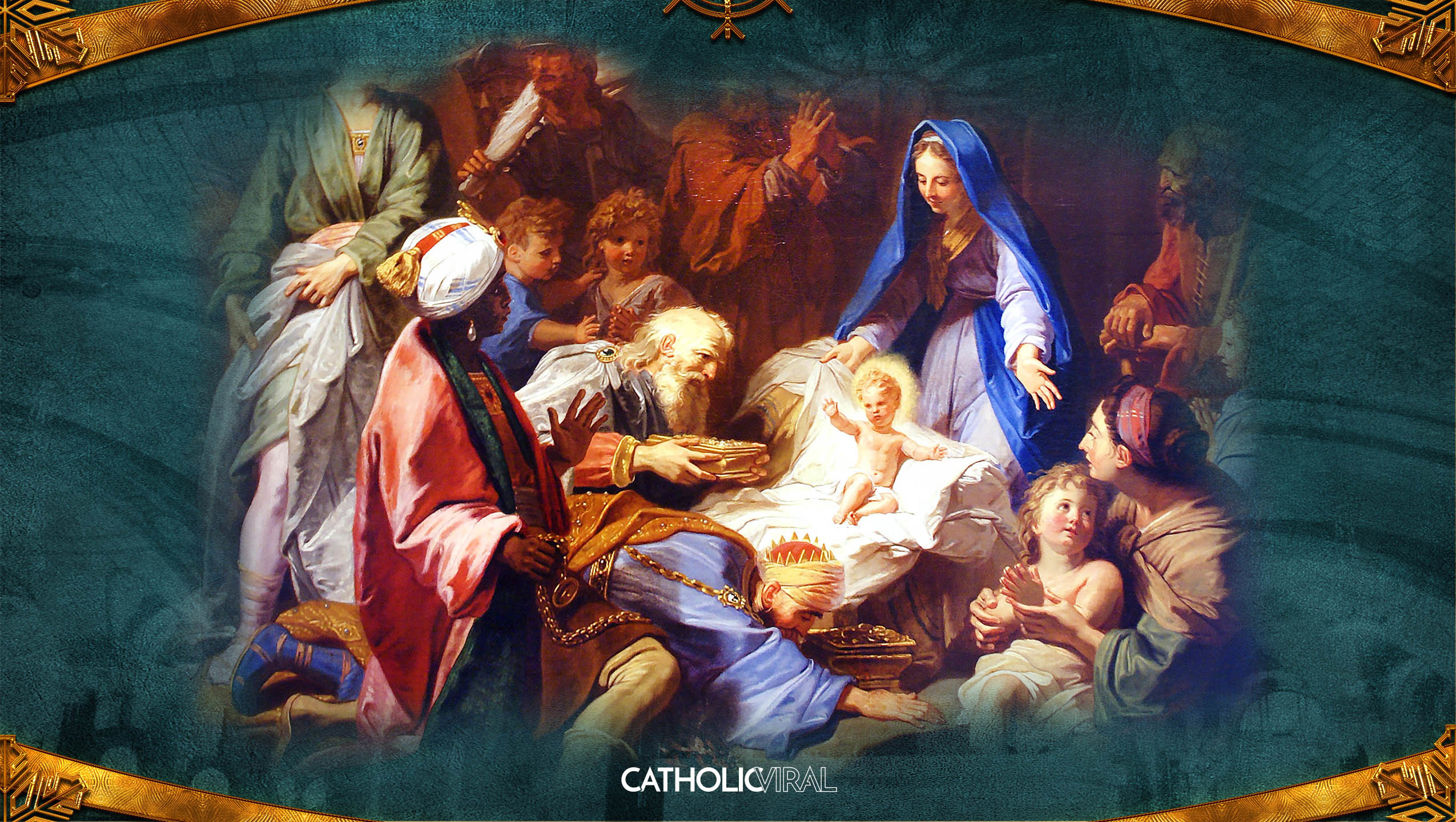 2550x1440 18 Gorgeous Classical Paintings - HD Christmas Wallpapers - The Adoration  of the Magi, the
