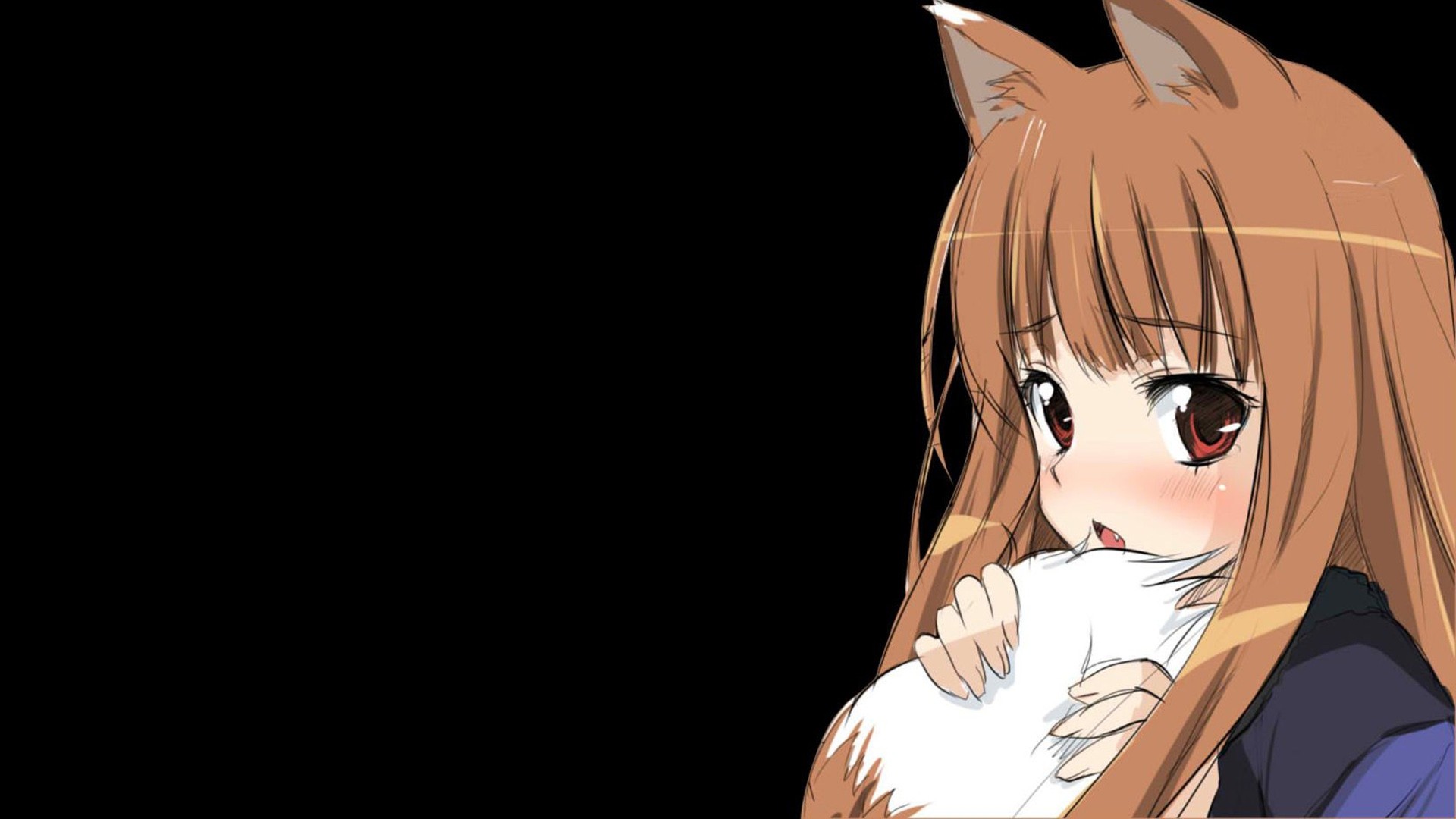 1920x1080 Preview wallpaper anime, spice wolf, girl, ears, tail, fear 