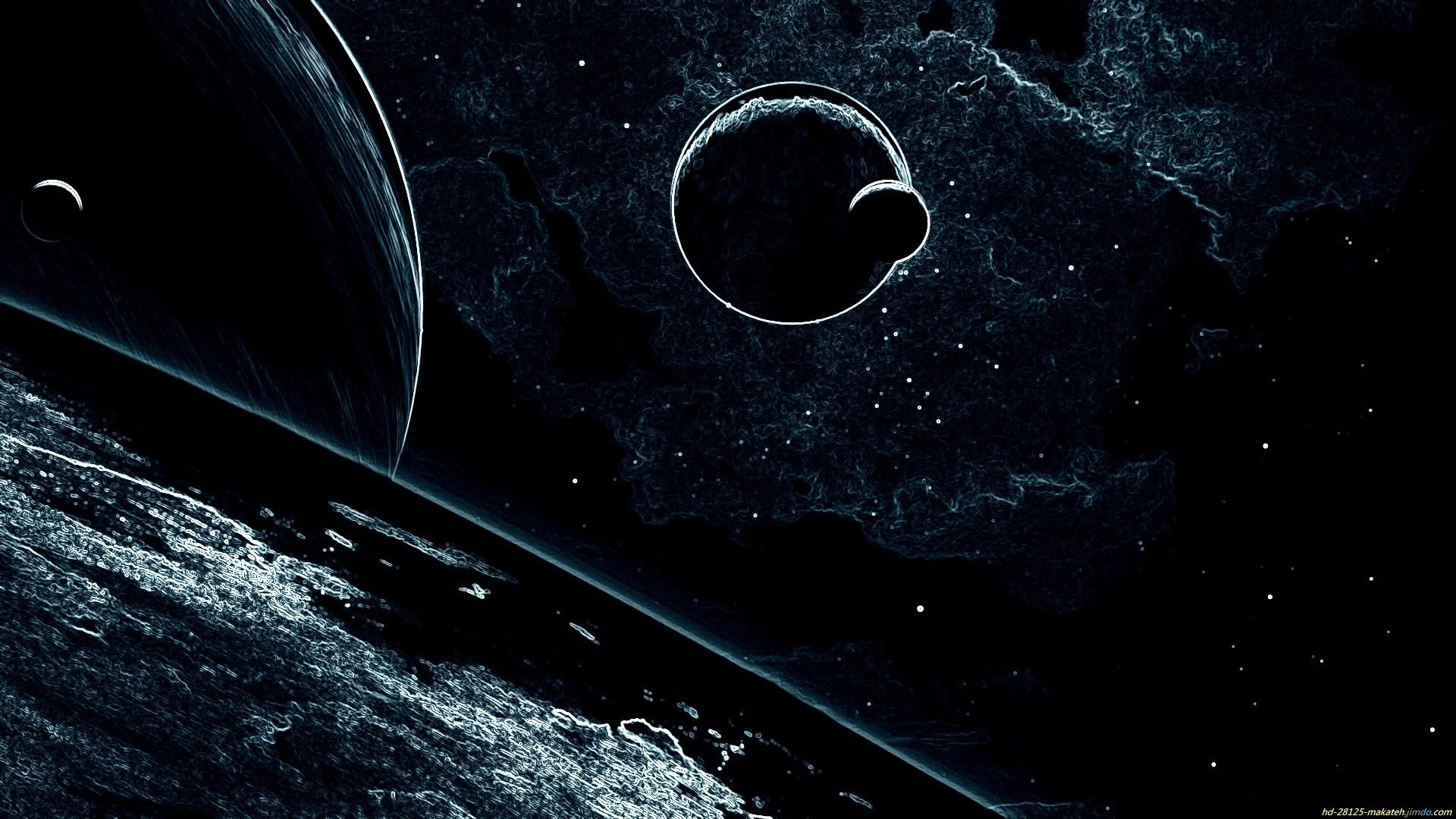 1920x1080 Sci Fi - Abstract Planet Moon Sci Fi Space Wallpaper
