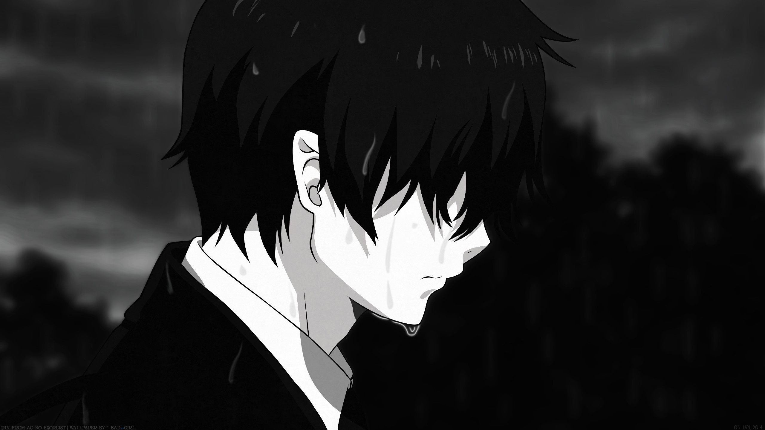 2560x1440 Beautiful Emo Sad Boy Anime Wallpaper -