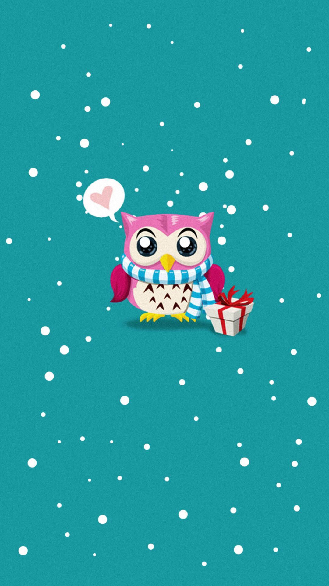 1080x1920 Holiday owl iPhone wallpaper