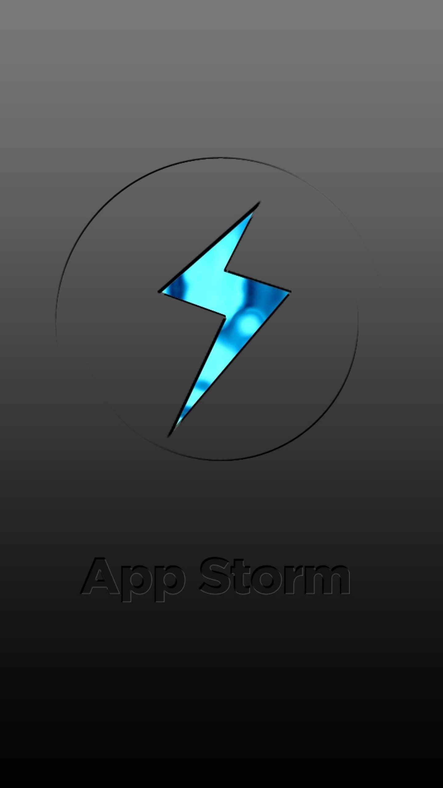 1440x2560  Wallpaper app storm, apple, mac, grey, sign, blue