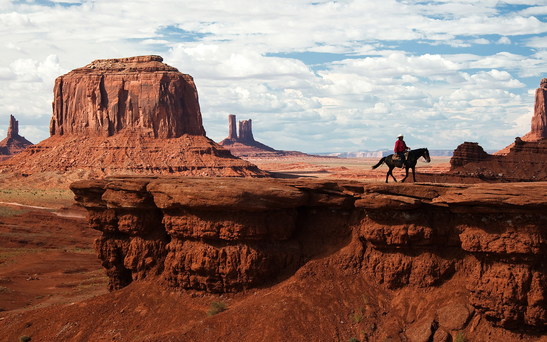1920x1200 Wild West Monument Valley Utah Arizona cowboy on his horse by 