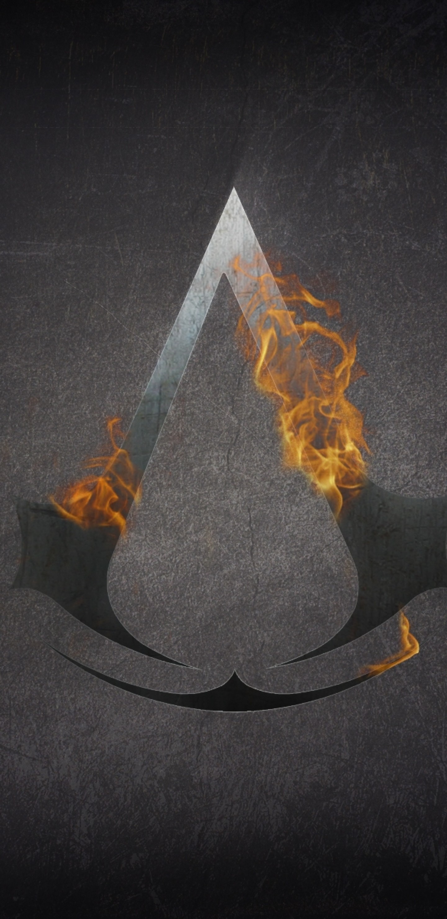 1440x2960 Assassin's Creed, Logo, Fire