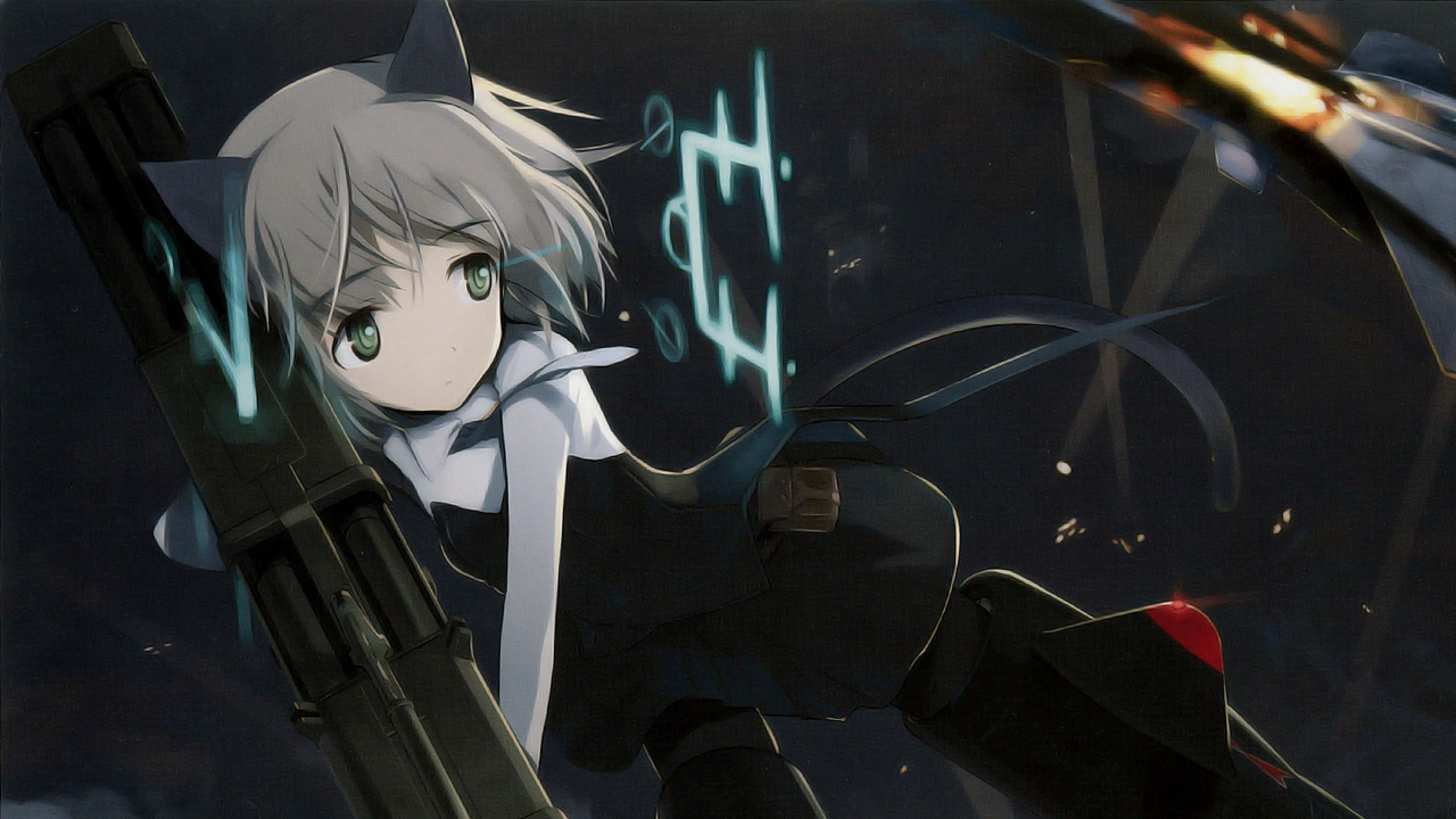 3840x2160  Wallpaper strike witches sanya, anime, girl, arms, ears