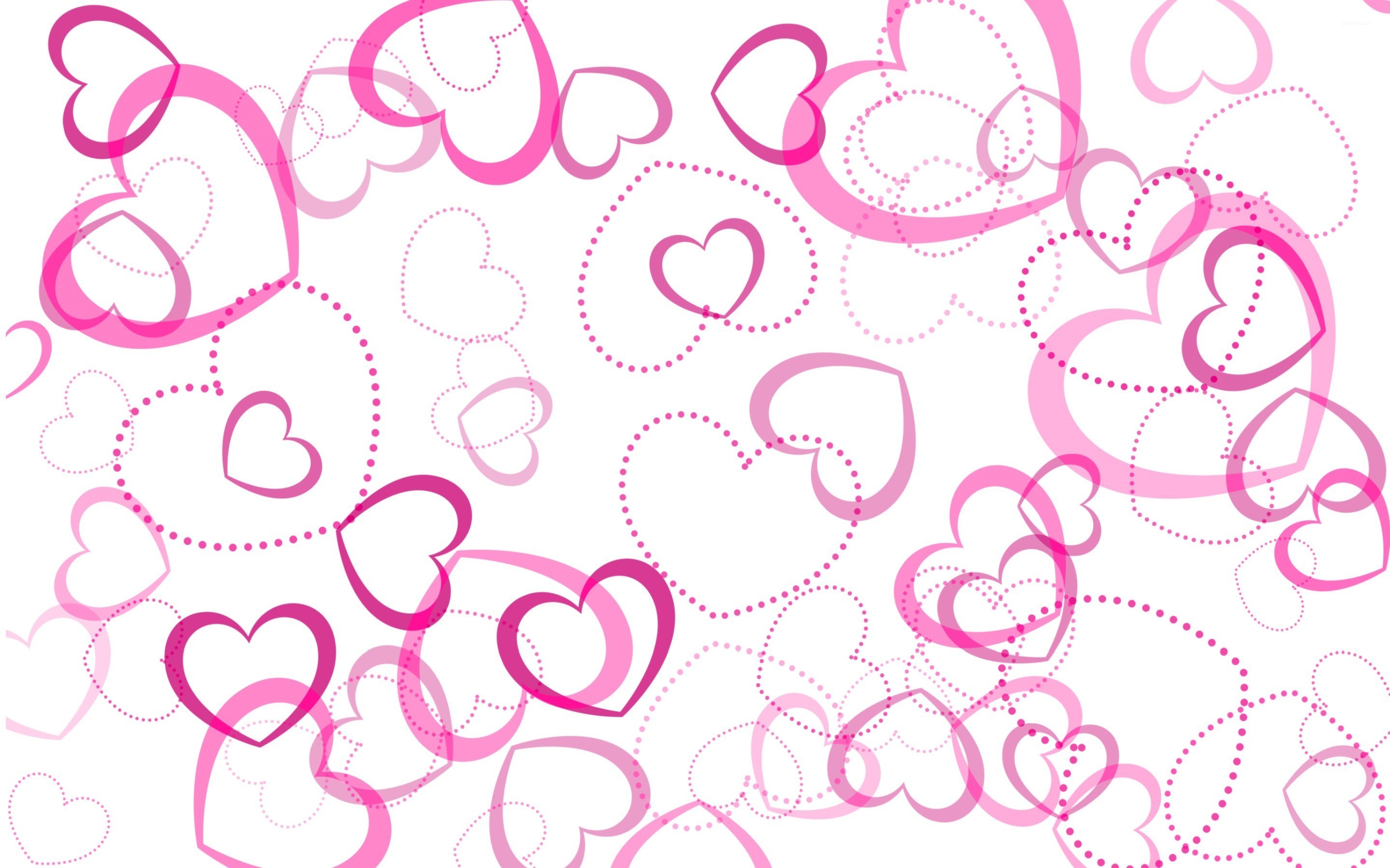 2880x1800 Pink hearts wallpaper