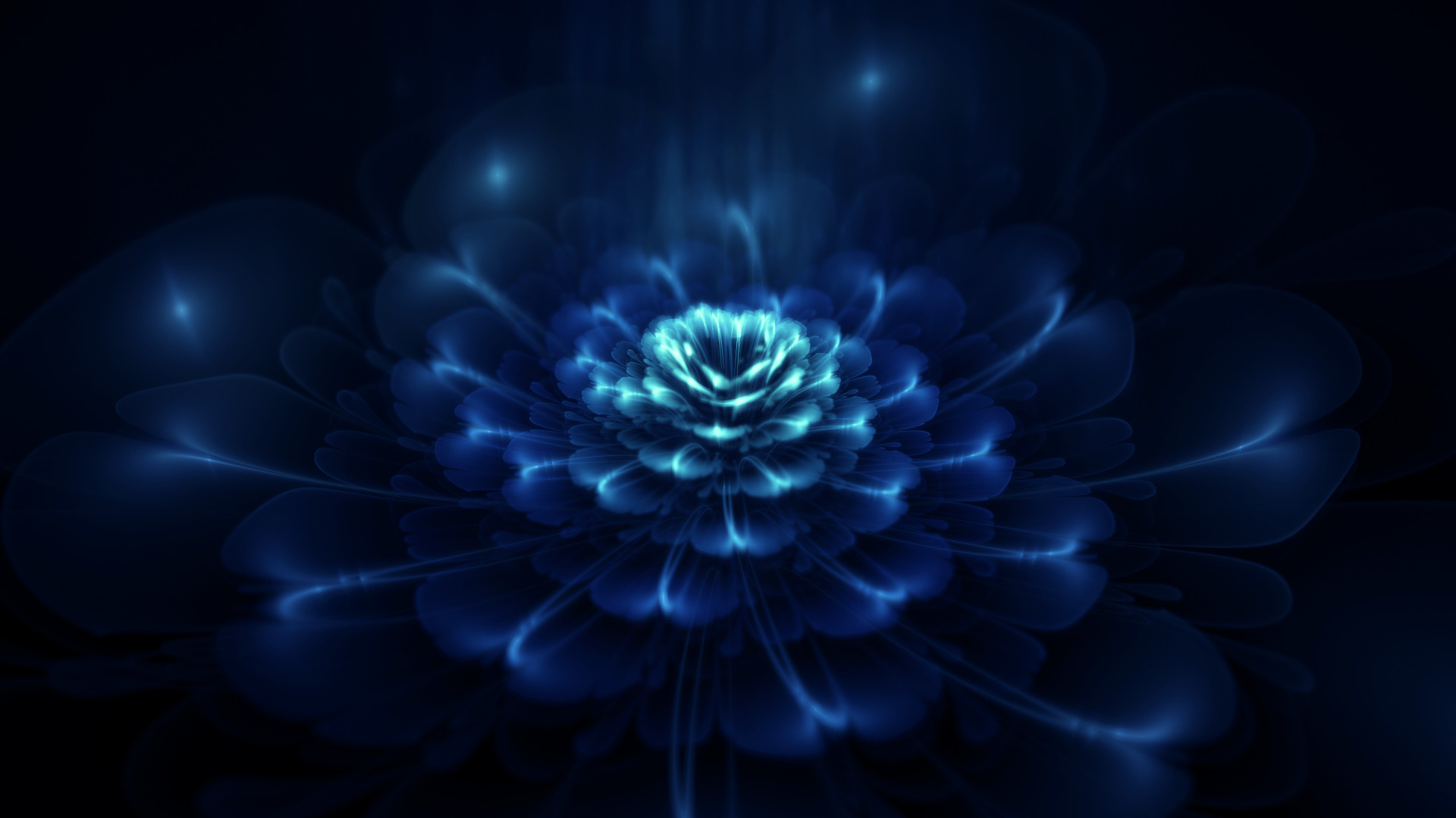 1920x1080 Midwinter blue abstract flower wallpaper from Dark wallpapers