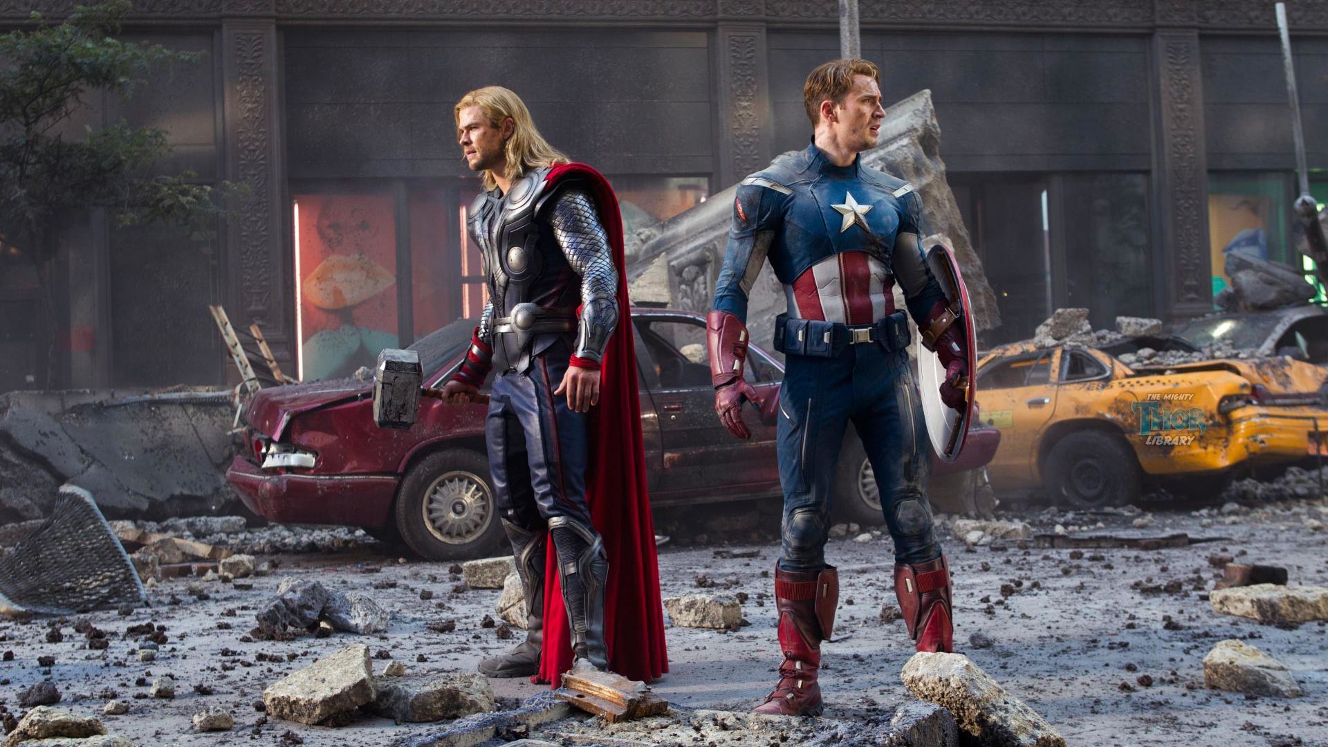 1920x1080 Thor and Captain America in Avengers Movie (1920 x 1080) wallpaper
