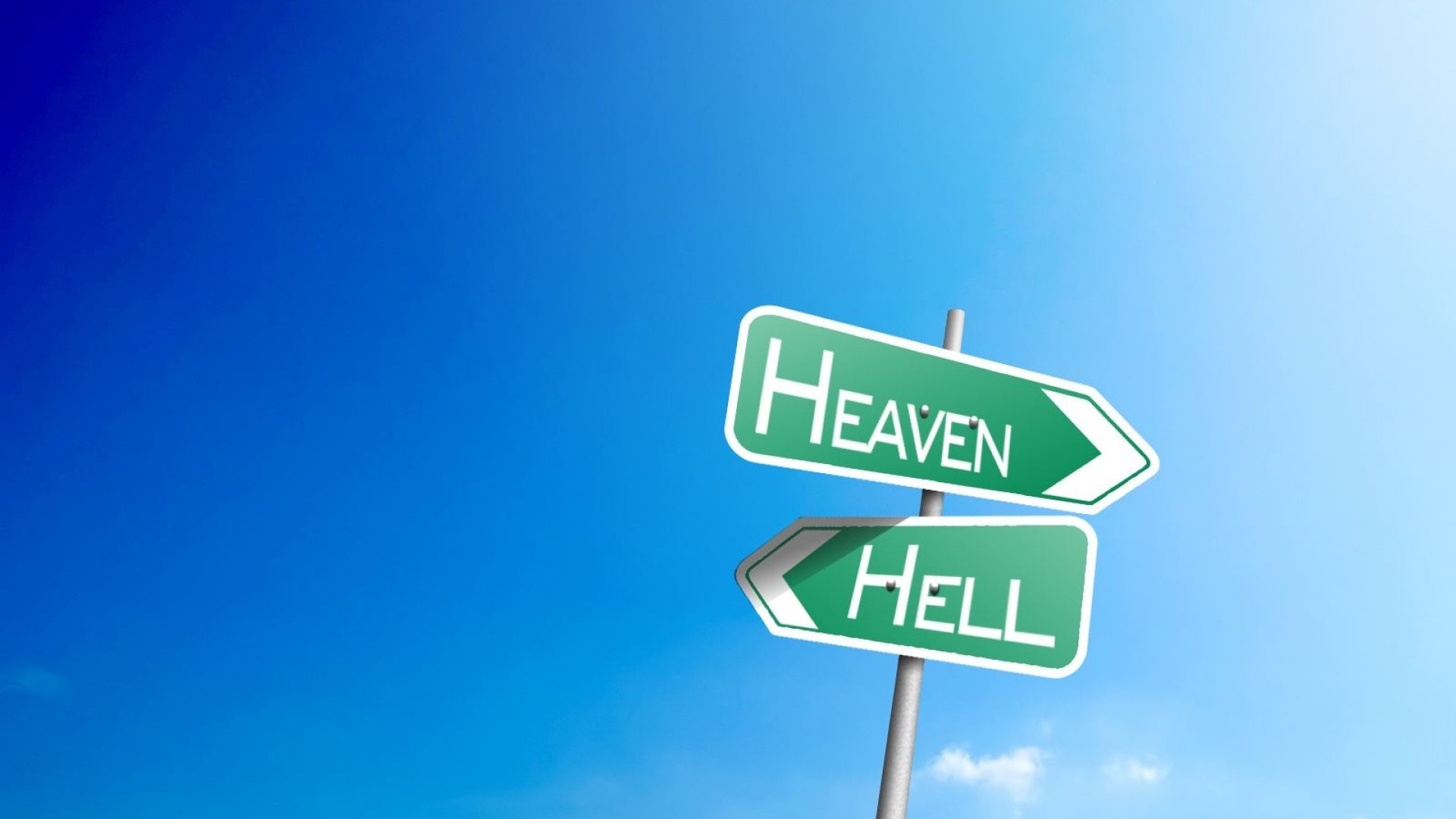 1920x1080 Hell Heaven inspirational sign road sign wallpaper