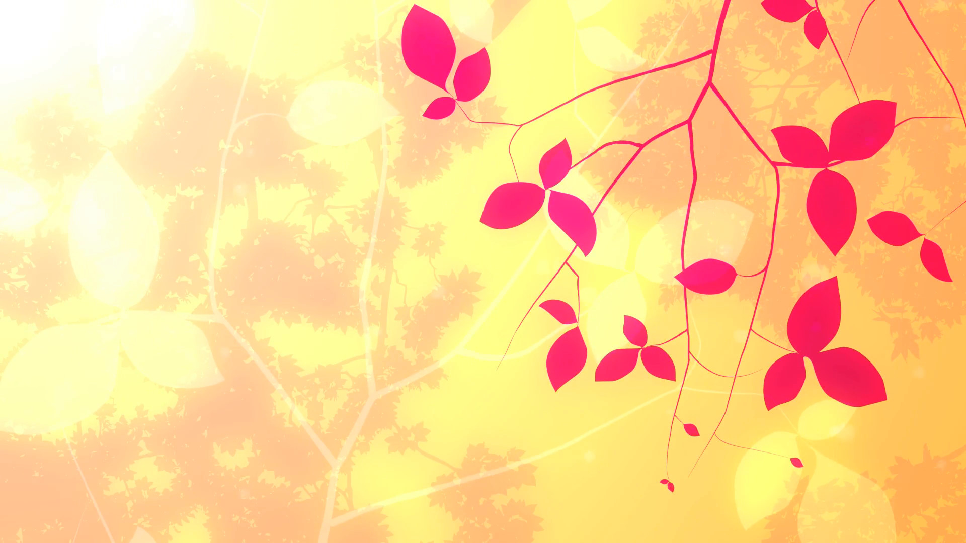 1920x1080 Leaves and branches grow into this multilayered background depicting an abstract  spring/summer sky. Lens flares and soft particle effects add to the sunny  ...