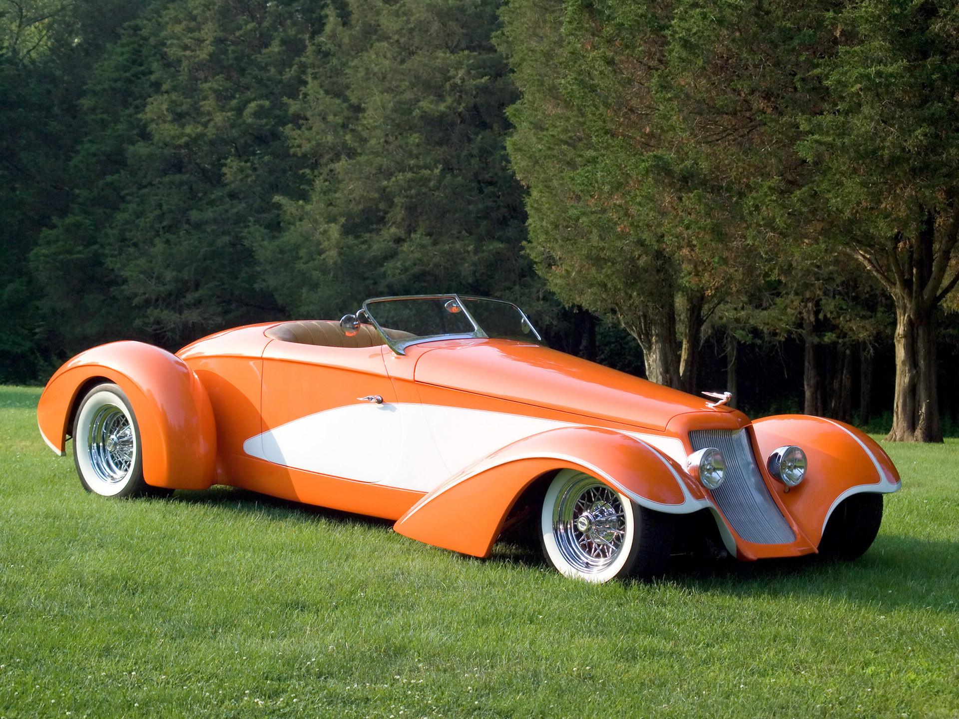 1920x1440 Deco Rides Boattail Speedster by Chip Foose - Side Angle - Grass -   Wallpaper