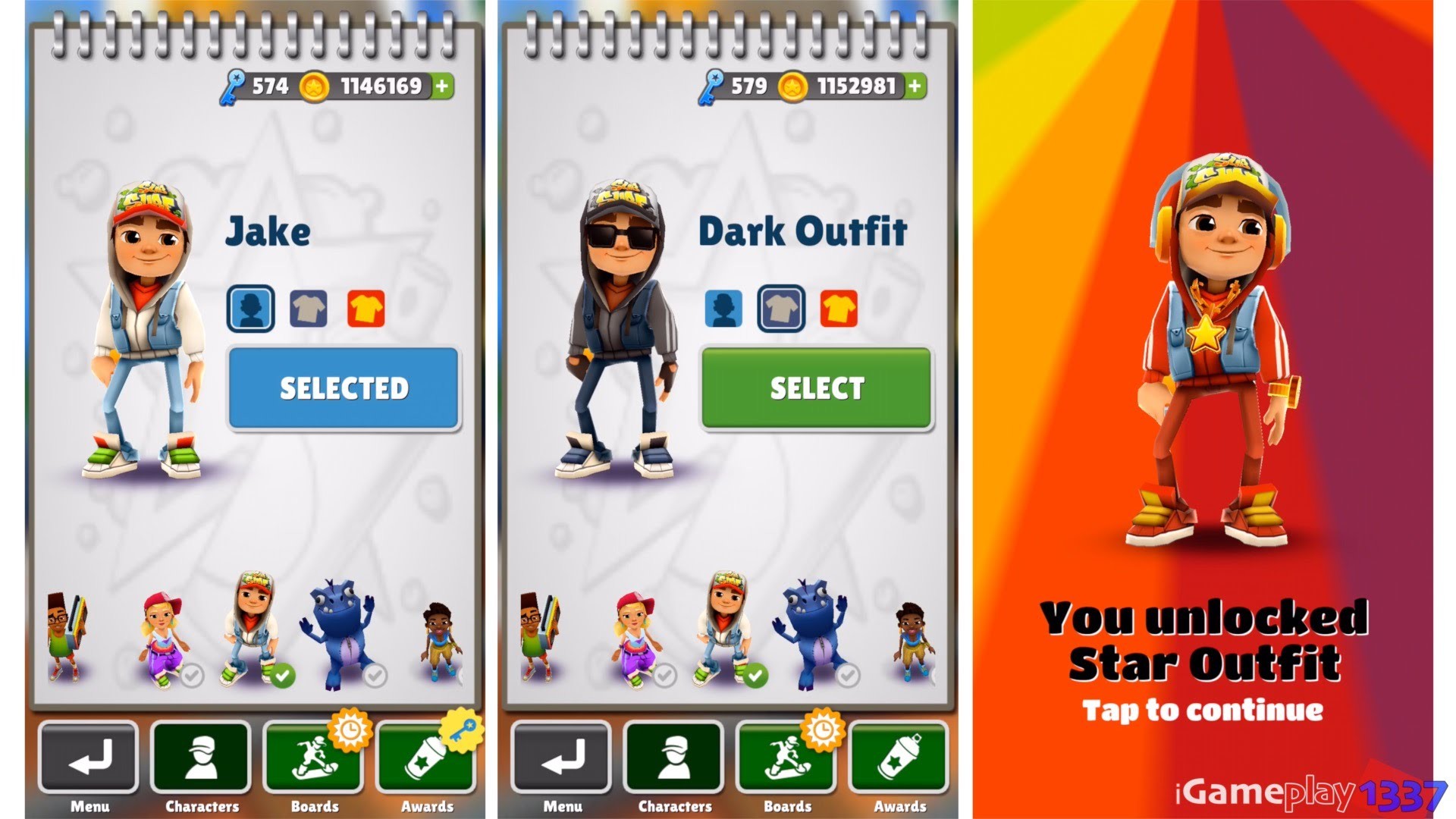 1920x1080 Subway Surfers - JAKE vs DARK vs STAR OUTFIT - Characters Review .
