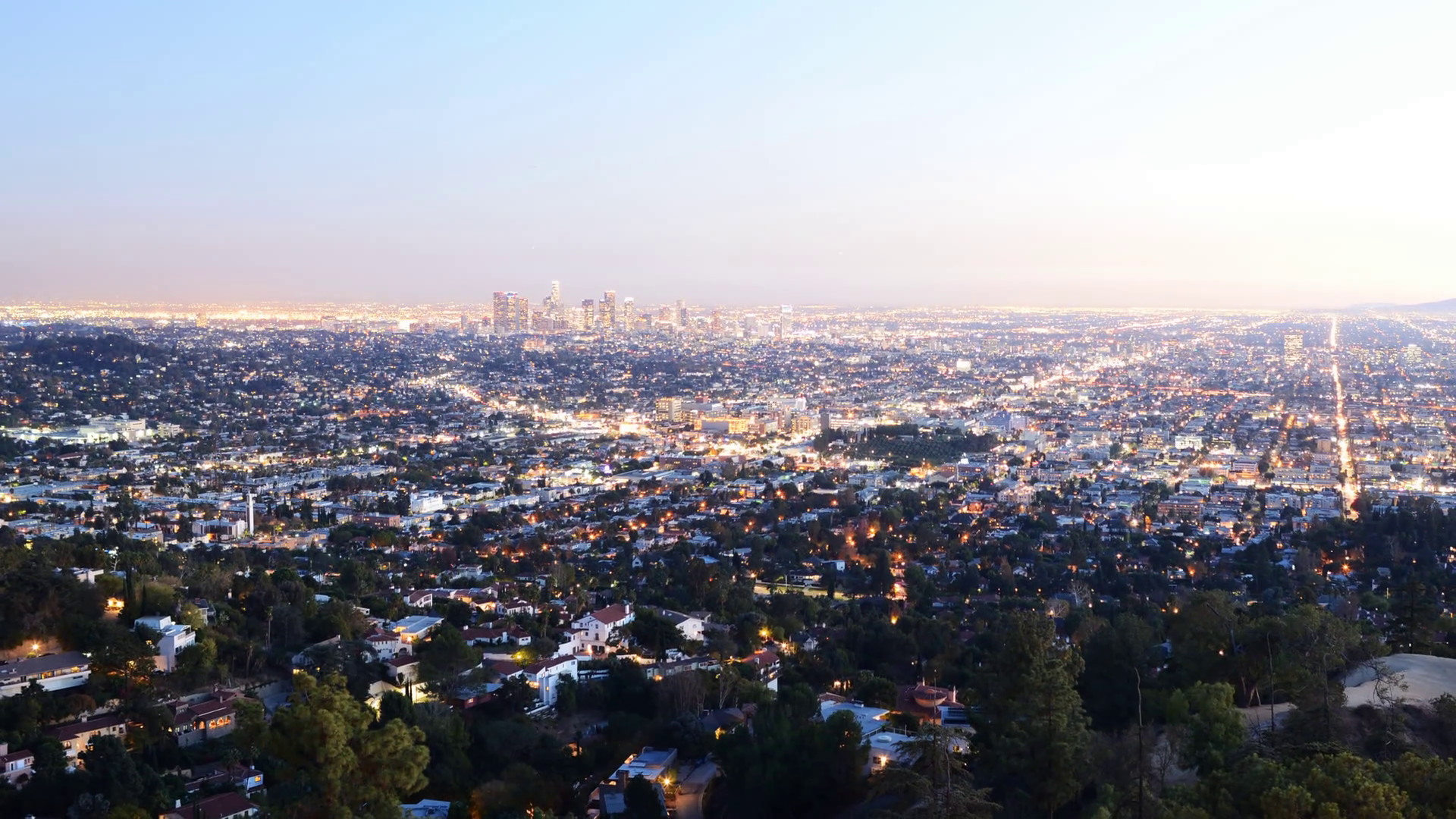 1920x1080 4K Downtown Los Angeles Skyline Twilight Time Lapse -Zoom Out- Stock Video  Footage - VideoBlocks