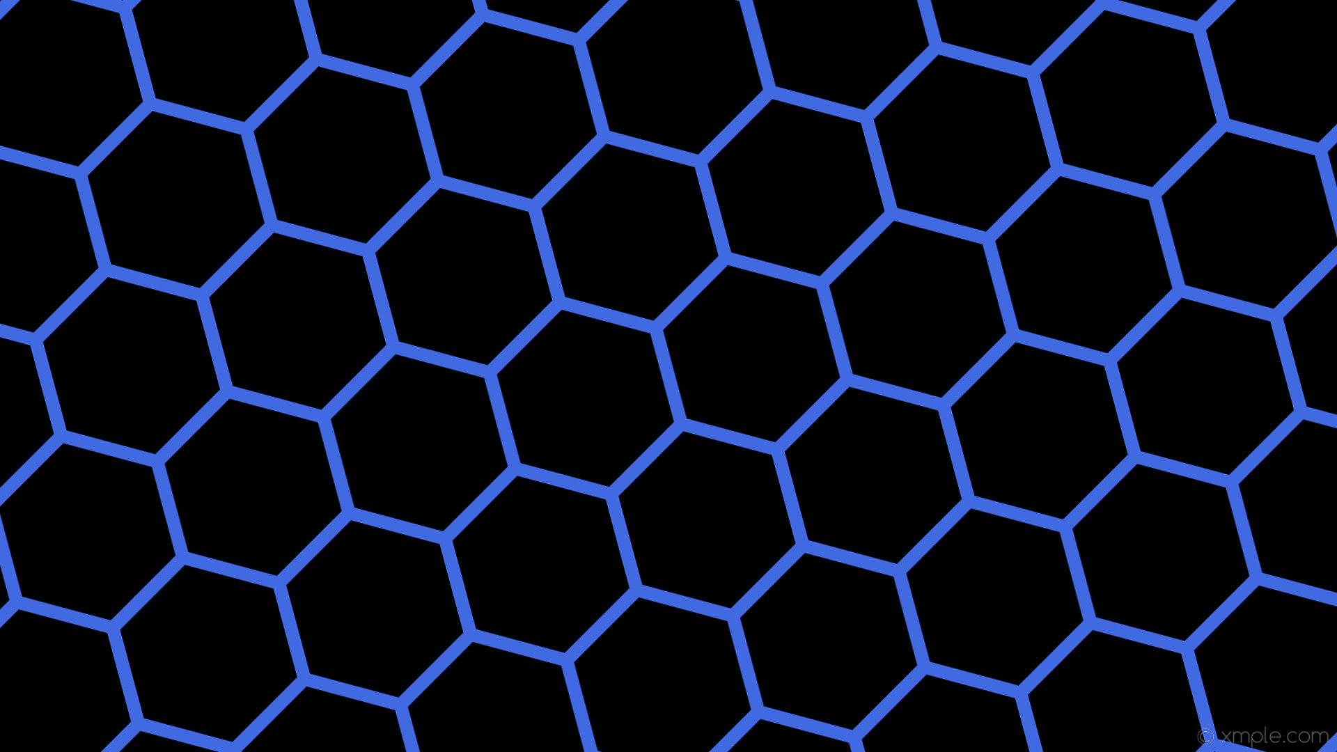 1920x1080 wallpaper beehive honeycomb black hexagon blue royal blue #000000 #4169e1  diagonal 15Â° 19px