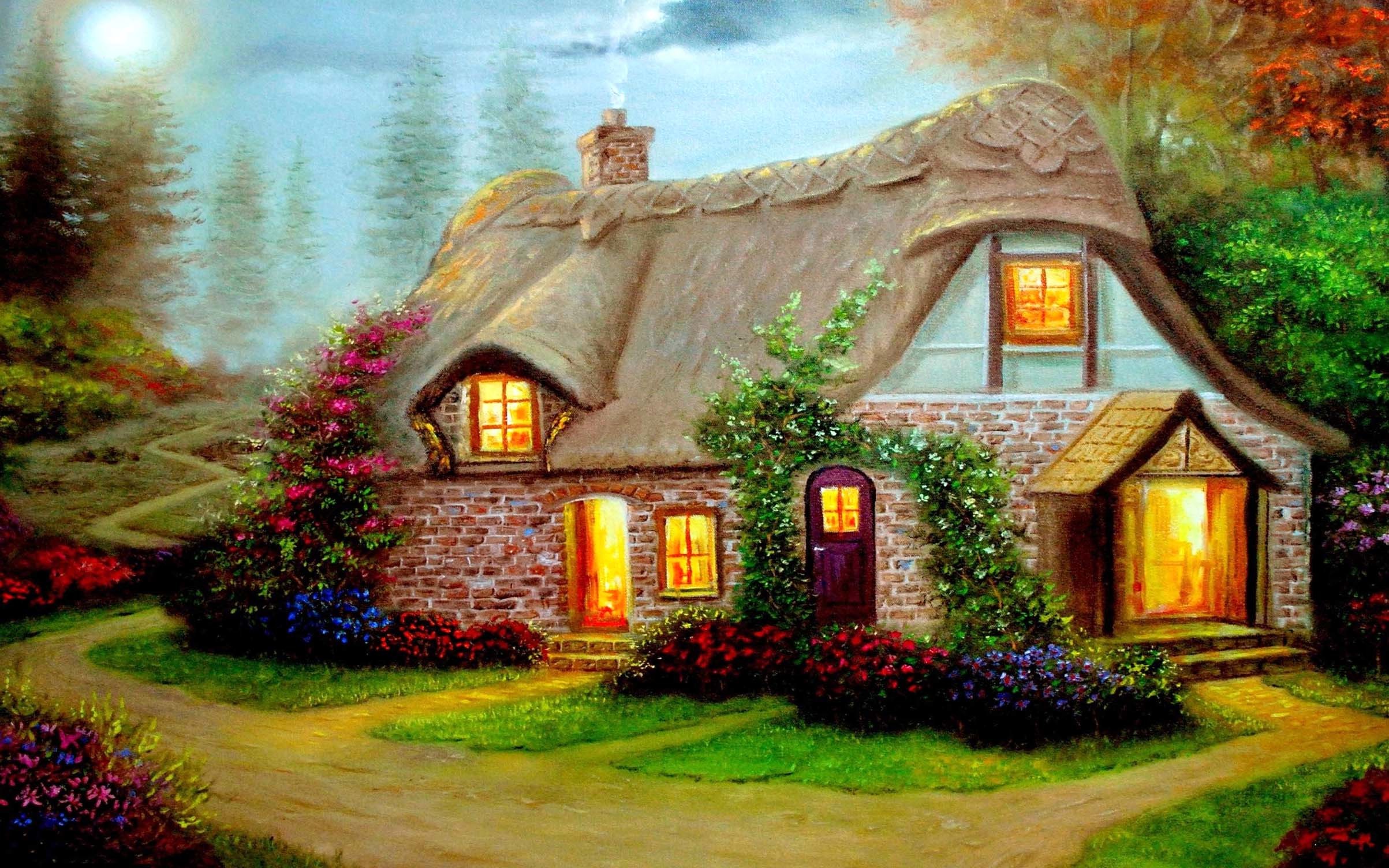 2406x1504 Beautiful, Cottage, High, Definition, Widescreen, Wallpaper, Free, Pictures,