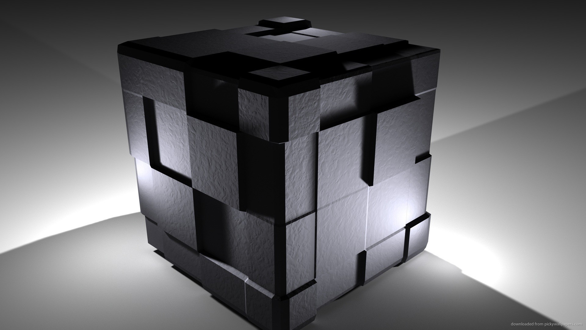 1920x1080 Black 3D Cube Desktop Wallpaper picture