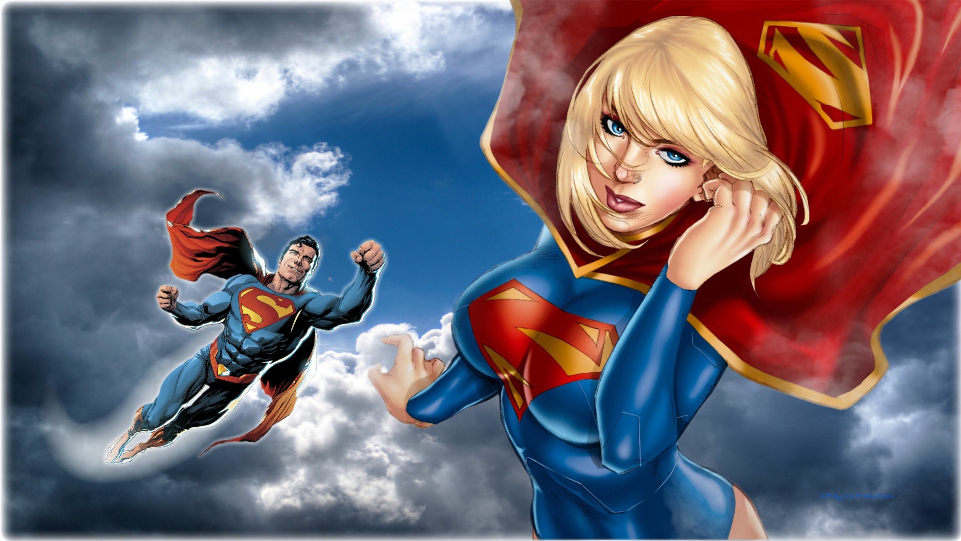 1920x1080 DC Comics images Superman Supergirl In The Clouds 4 HD wallpaper and  background photos