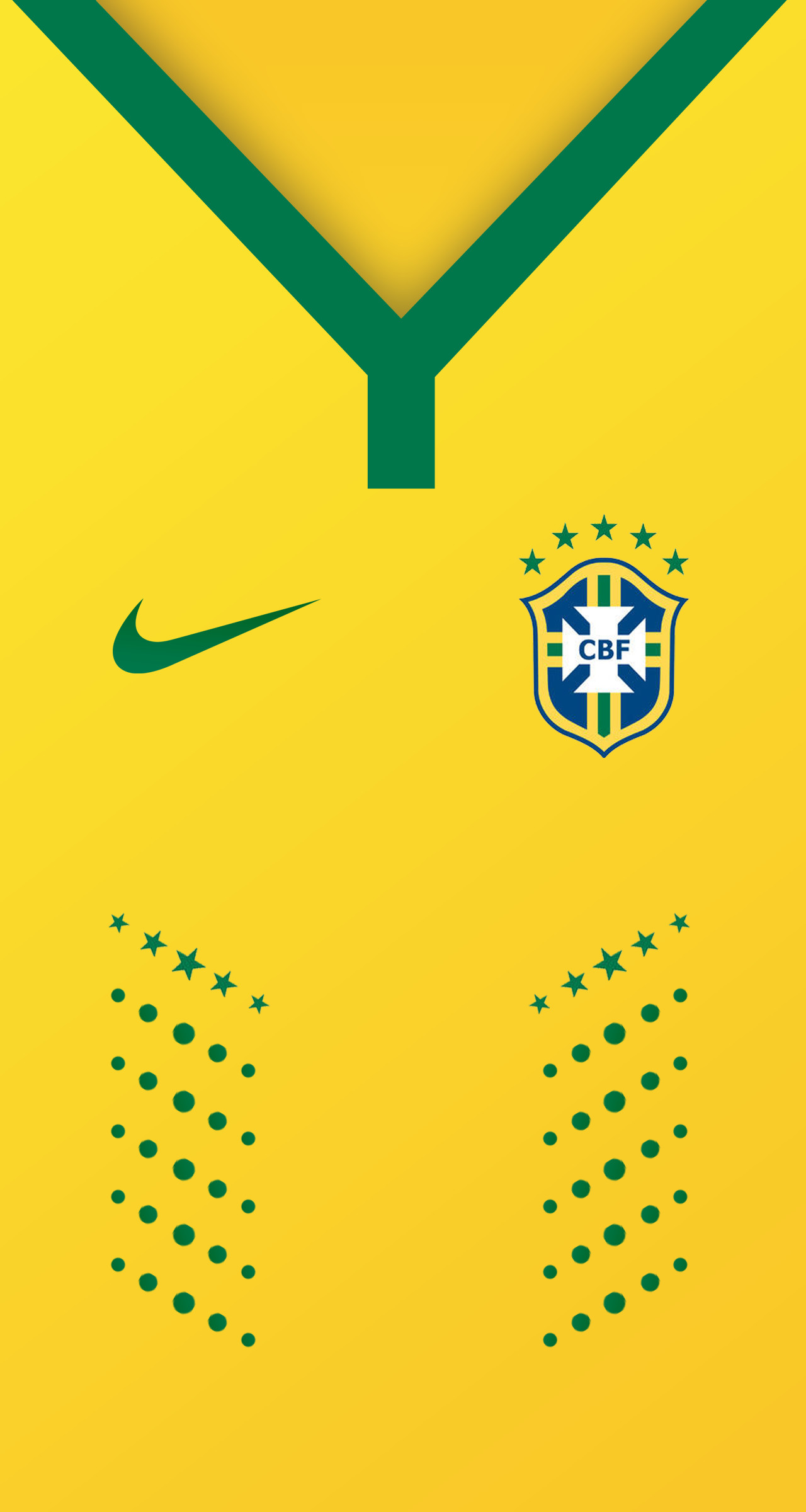 1280x2400 Brazil Jersey Themed Phone Wallpaper