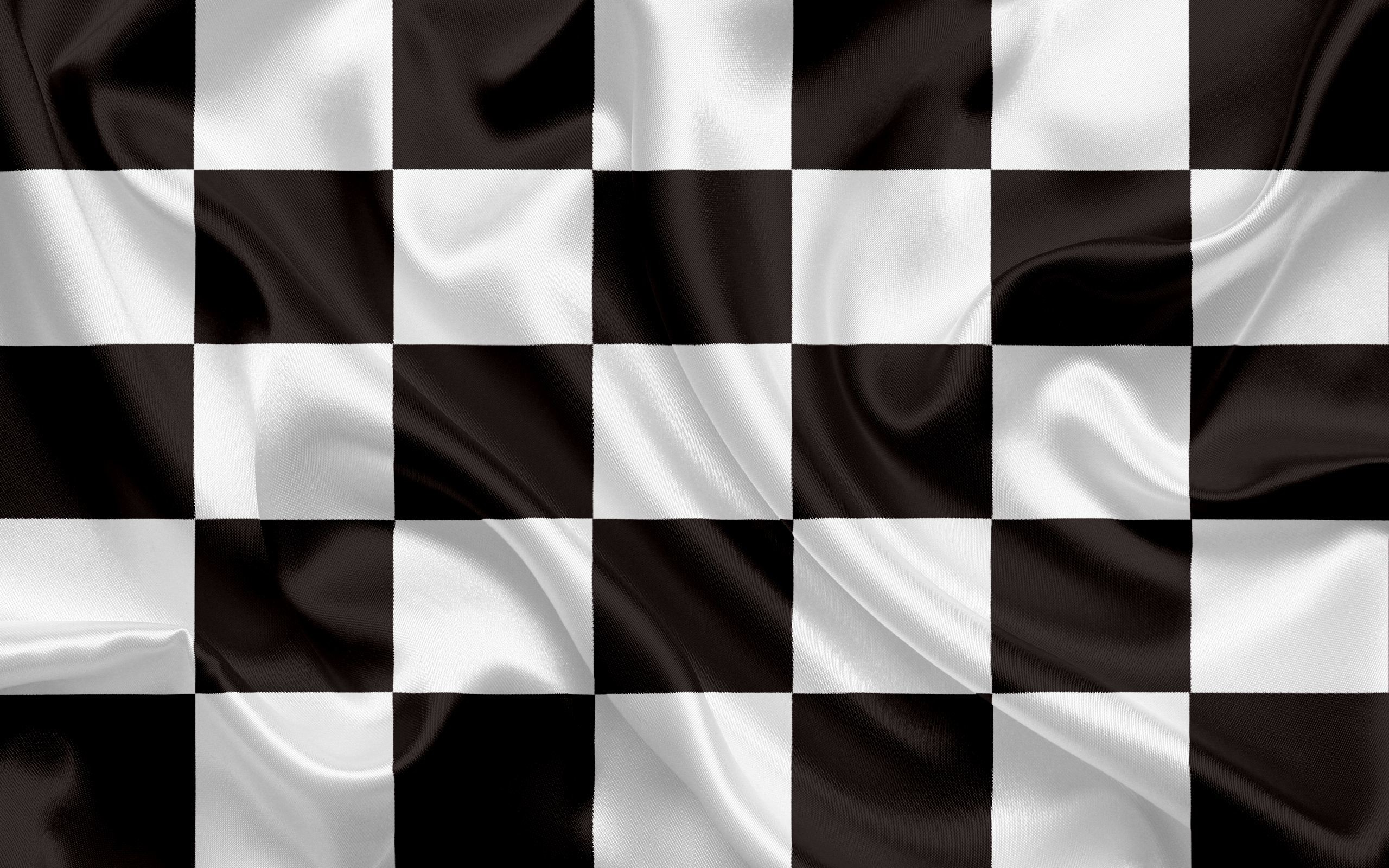 2560x1600 Download wallpapers Checkered Flag, black white flag, finish flag .