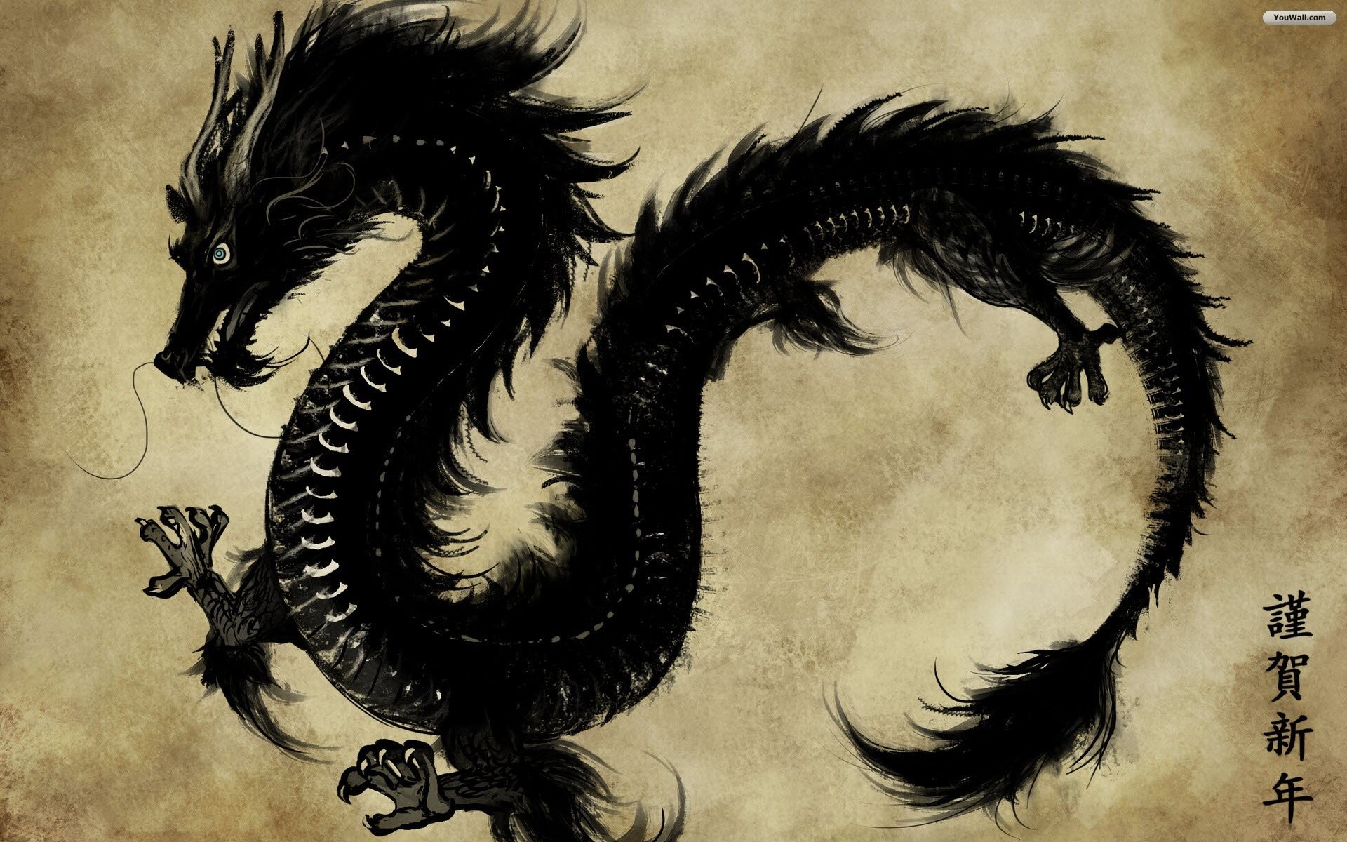 1920x1200 Black Dragon Wallpaper