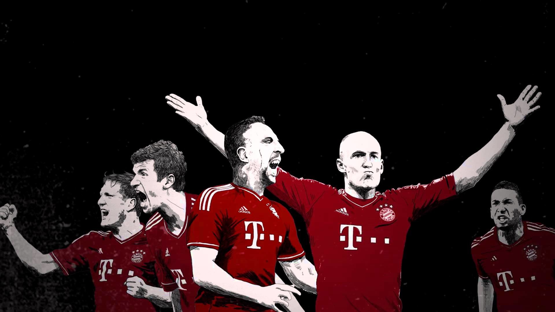 1920x1080 Classic FC Bayern Munich goal with Robben, Muller, Schweinsteiger, Ribery  and Boateng