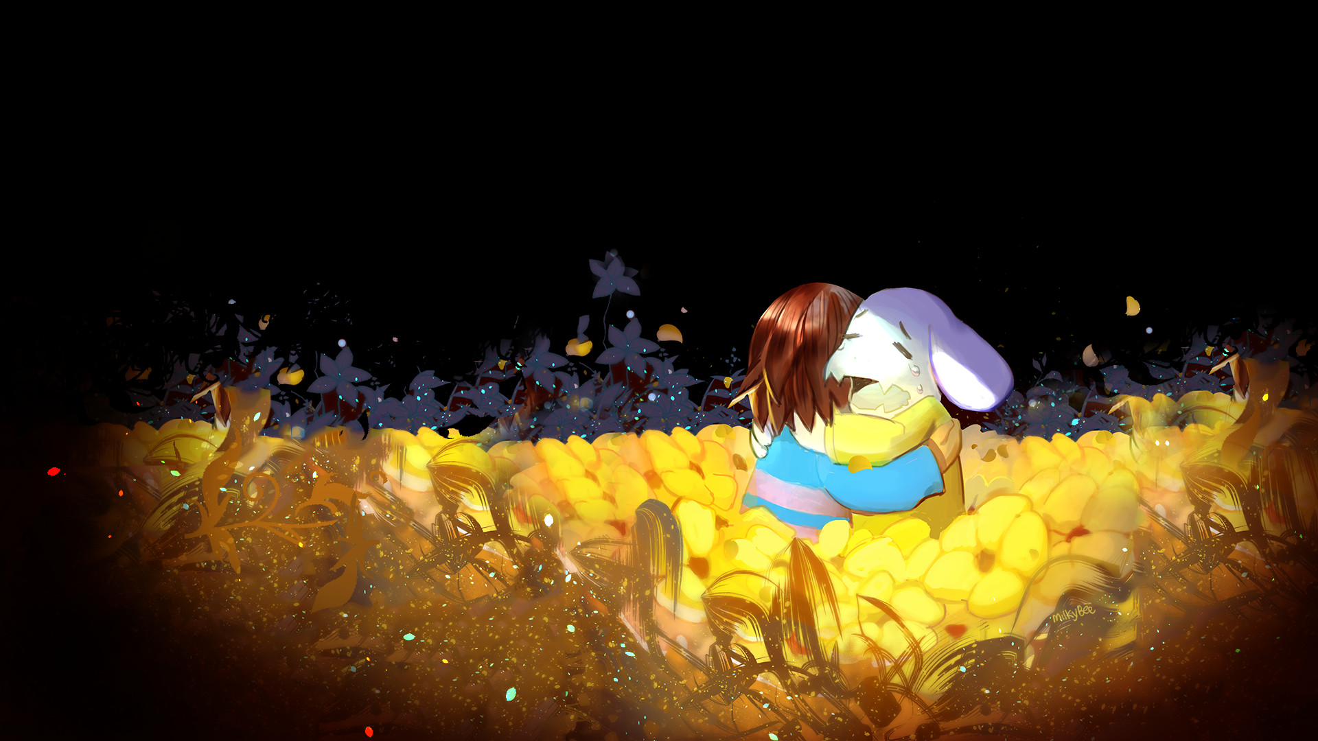 1920x1080 SPOILER] I made a wallpaper for my phone and pc : Undertale