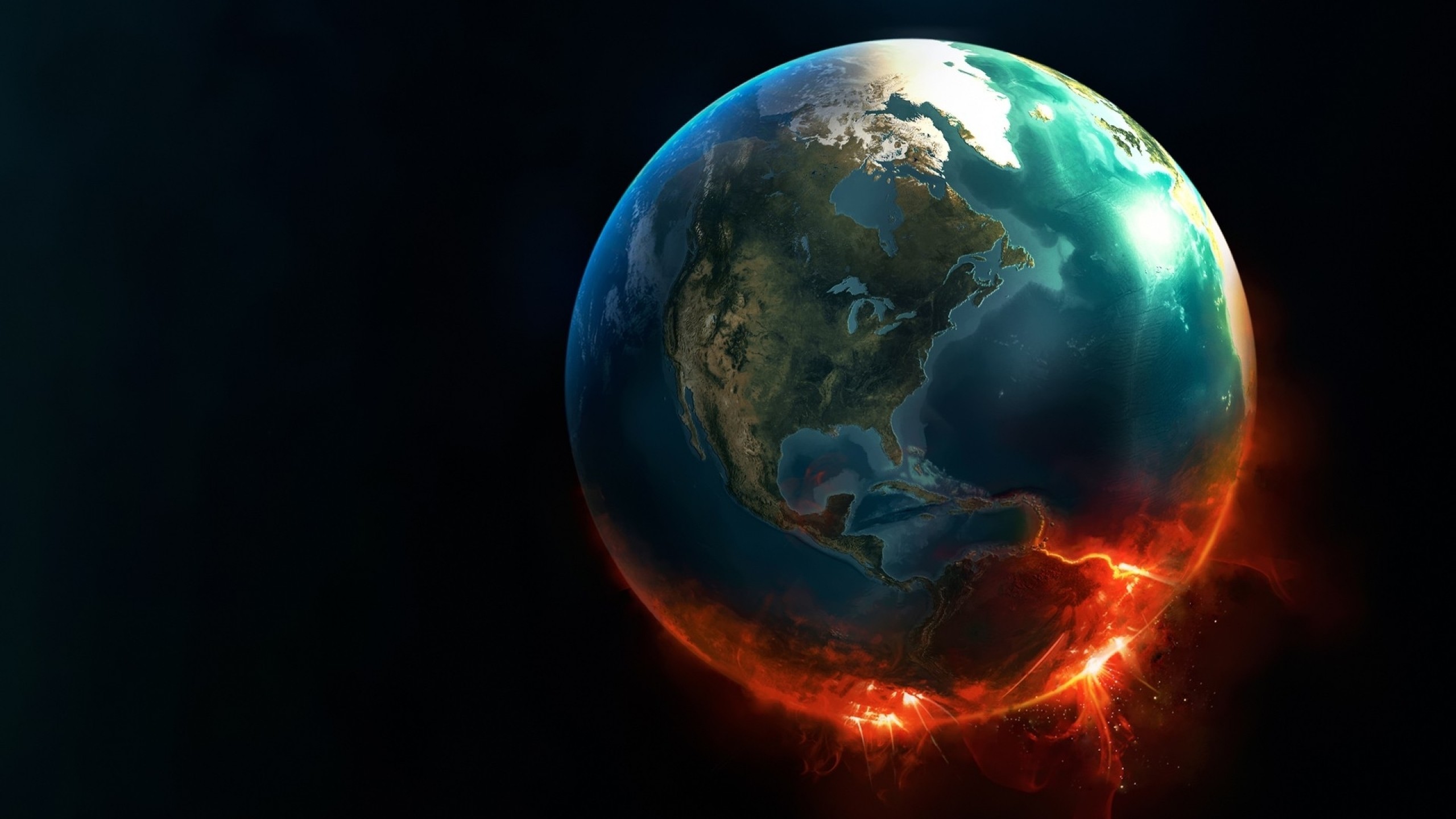 2560x1440 Fire problem for earth awesome