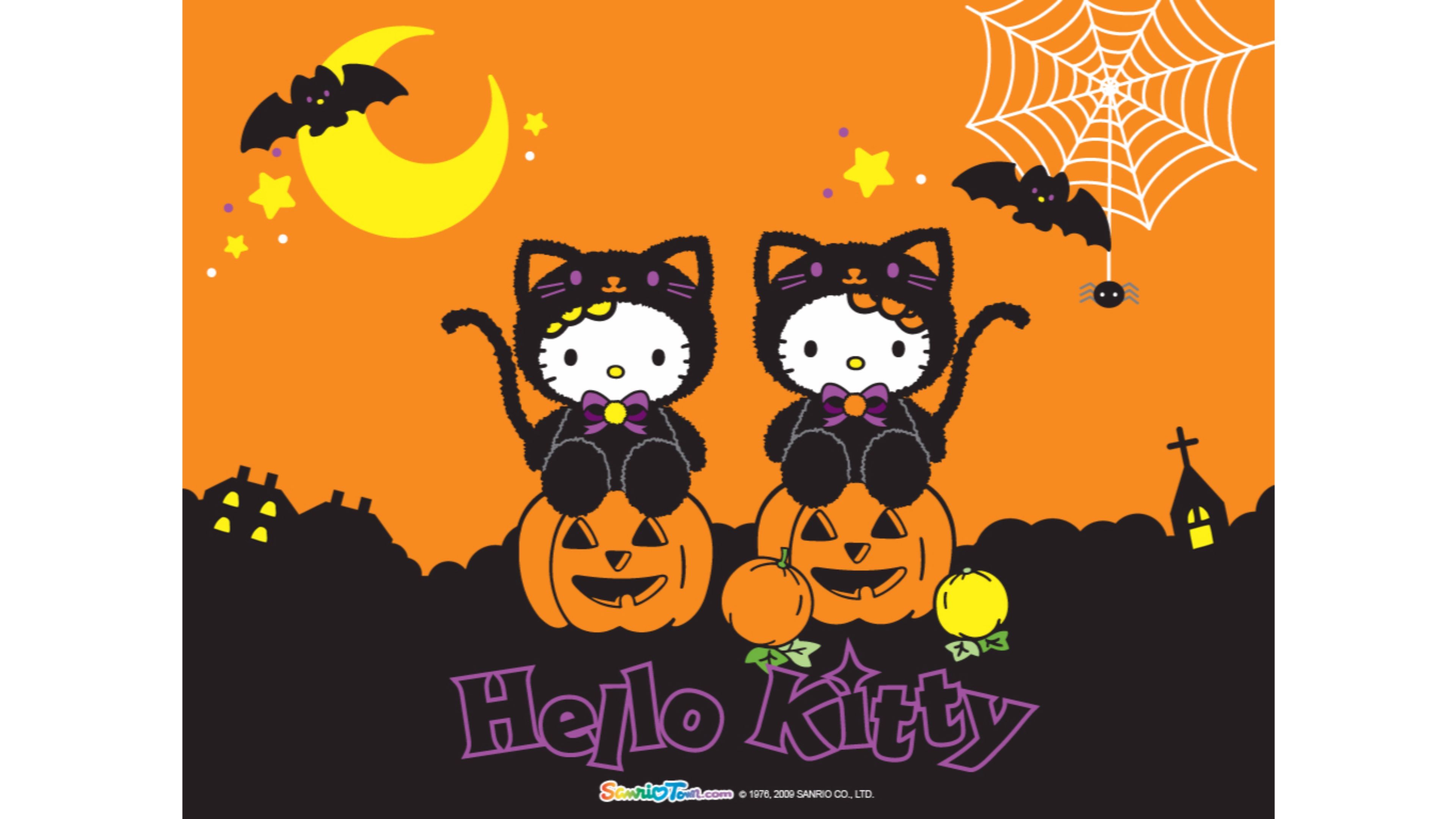 3840x2160 Hello Kitty 4K Halloween Wallpaper