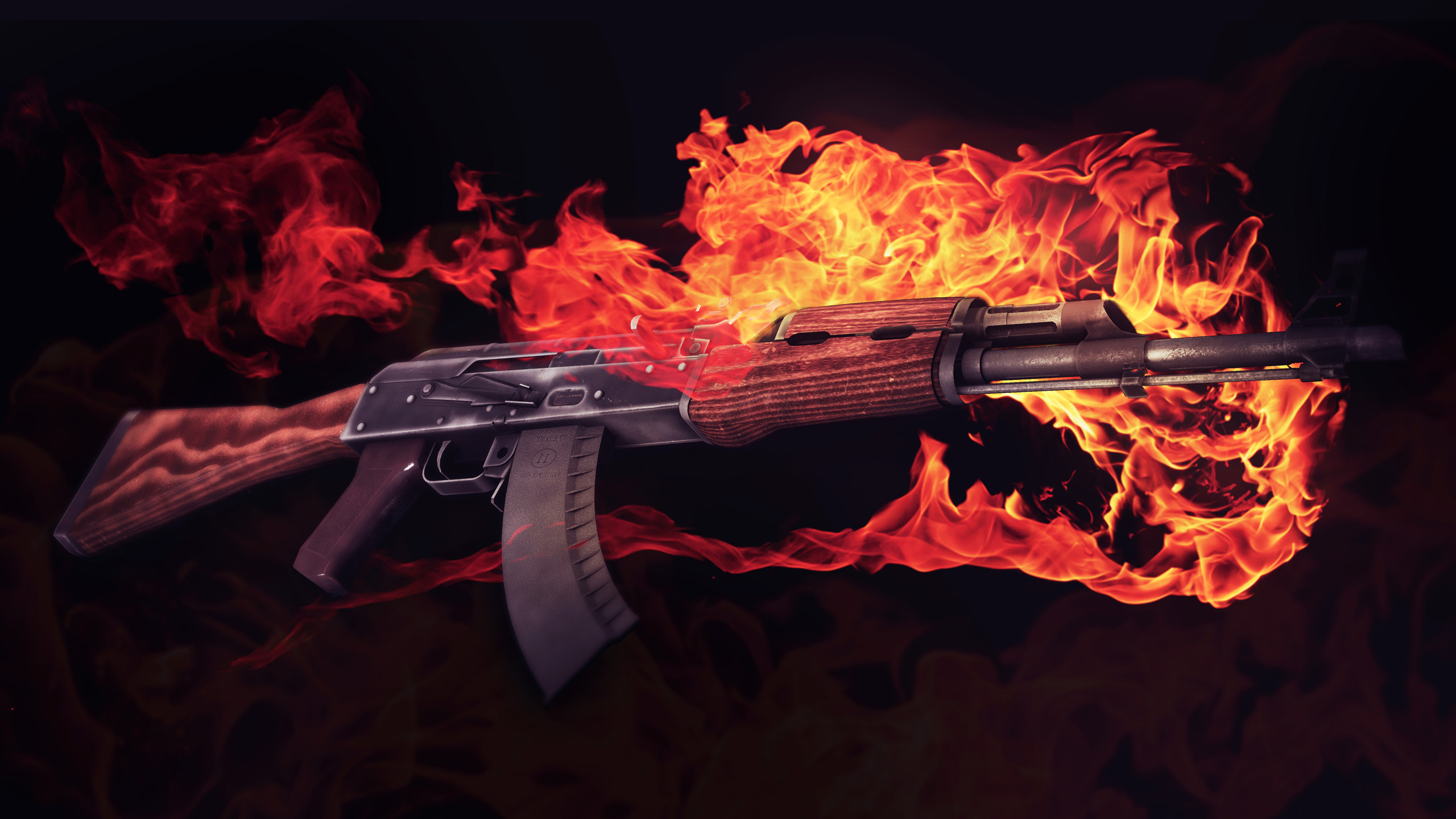 Download CS GO AK-47 In Red Horus Wallpaper