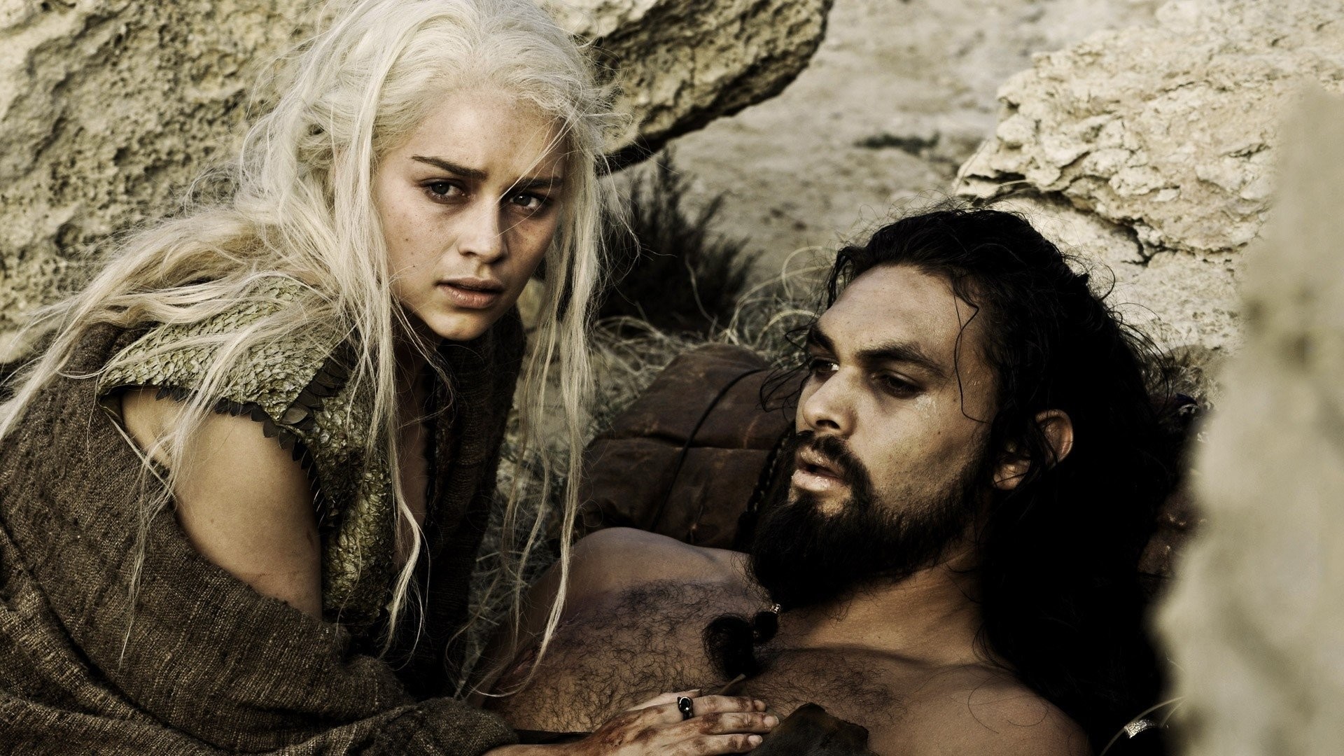 1920x1080 TV Show - Game Of Thrones Daenerys Targaryen Emilia Clarke Jason Momoa  Drogo (Game Of