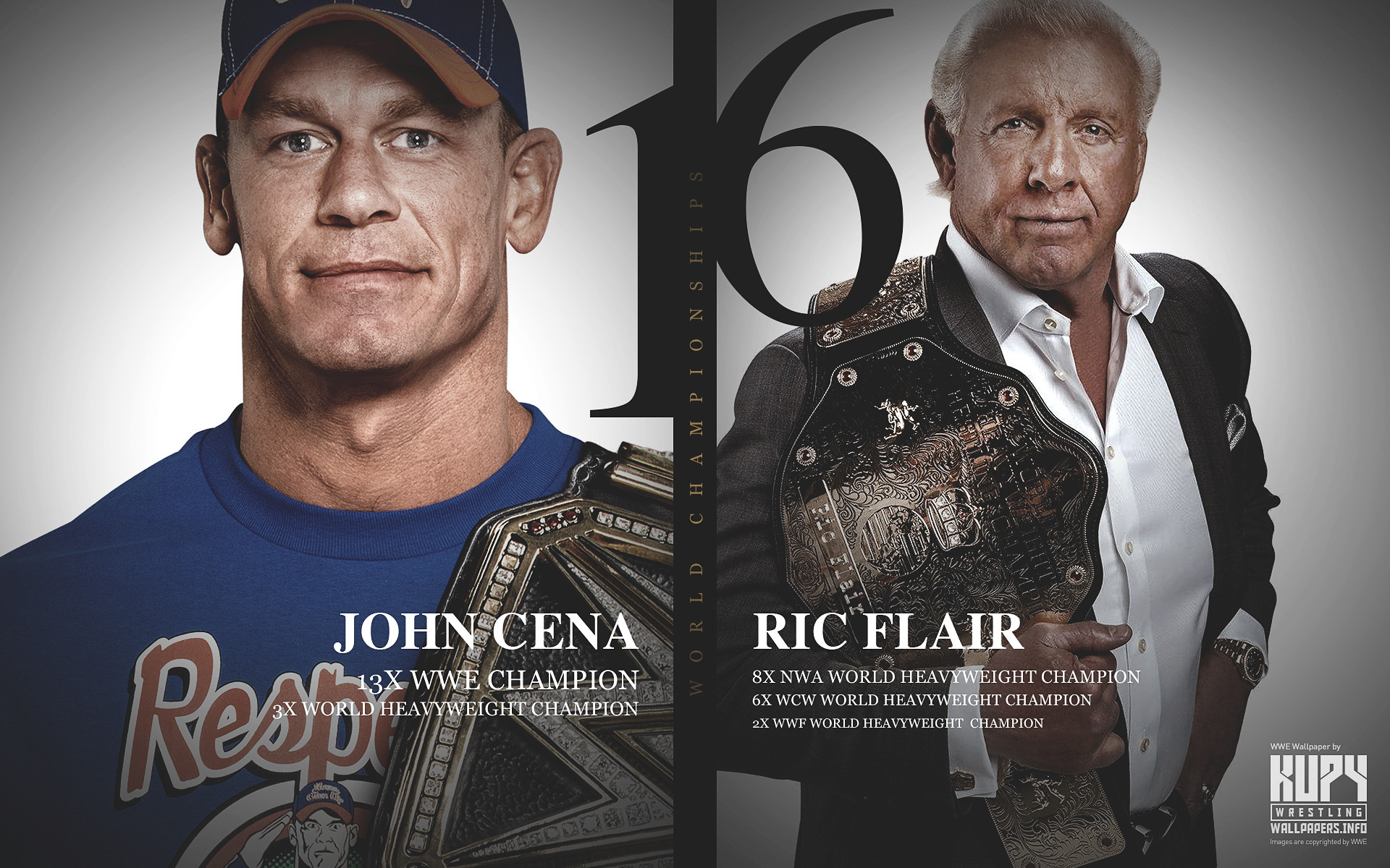 1920x1200 NEW 16-time World Champions: Ric Flair and John Cena wallpaper!