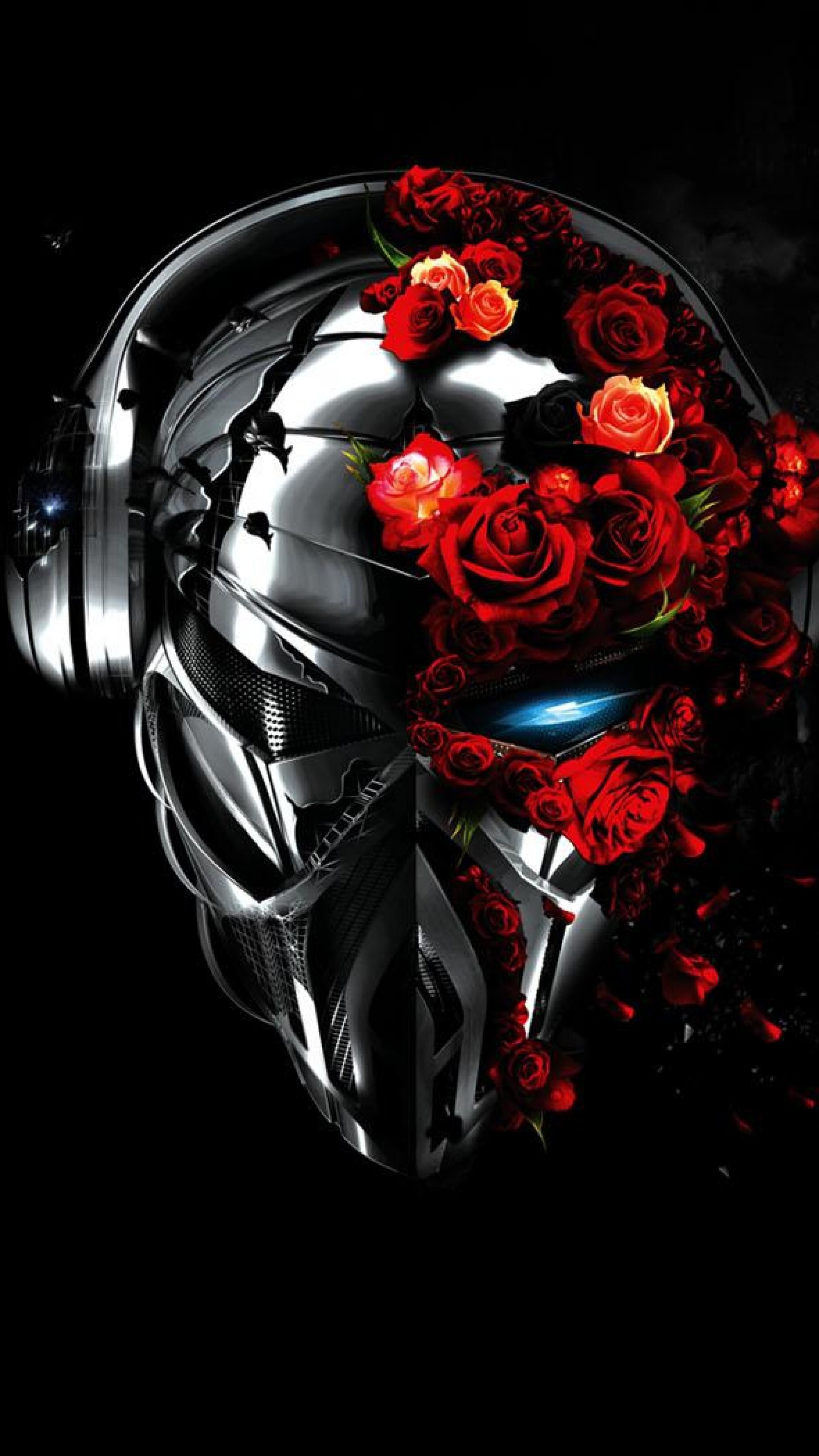 2160x3840 Preview wallpaper pirate station, skull, flower, city, graphics 