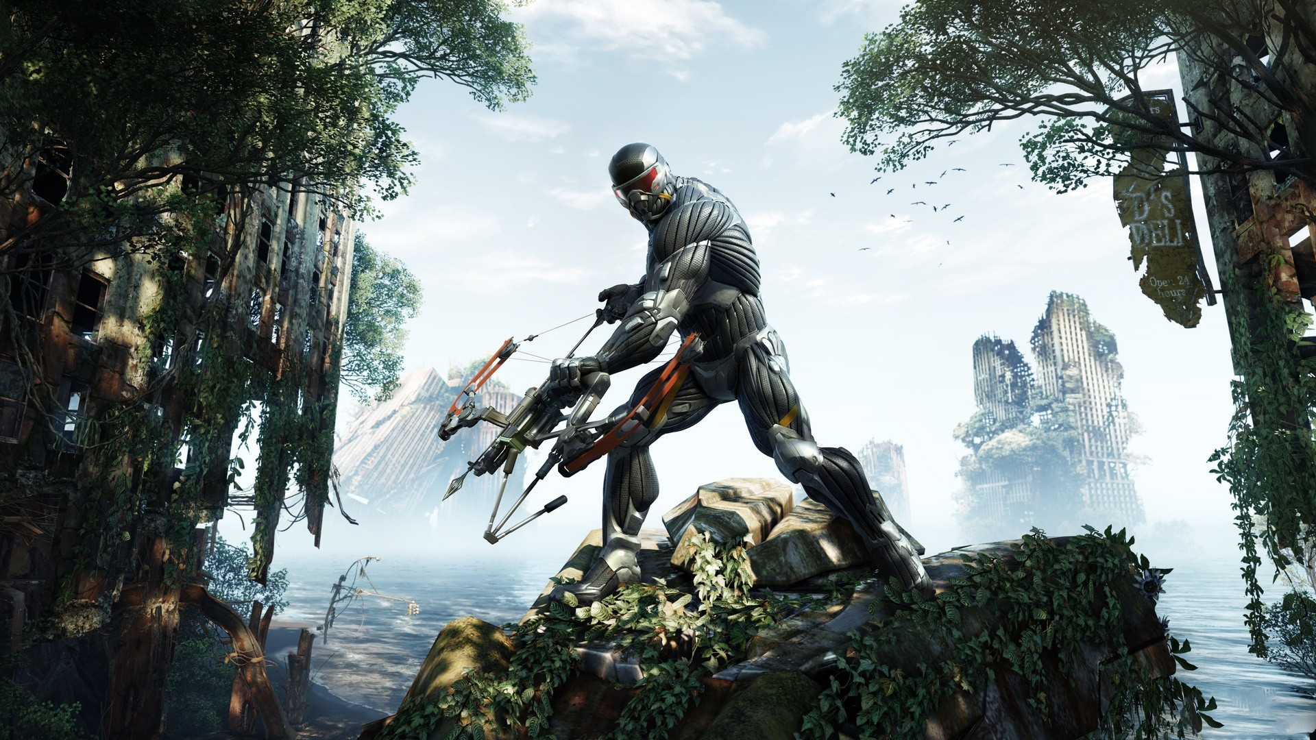 1920x1080 crysis 3 ruin forest prophet bow