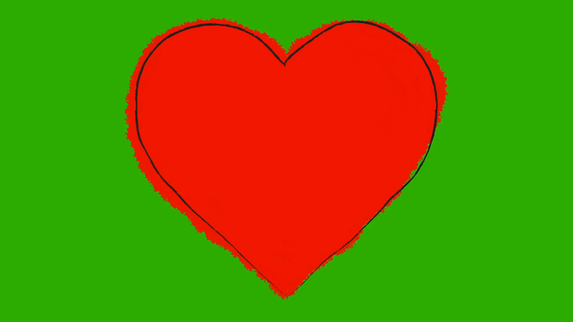 1920x1080 Subscription Library Animated Cartoon of a Beating Big Red Heart on a Green  Screen