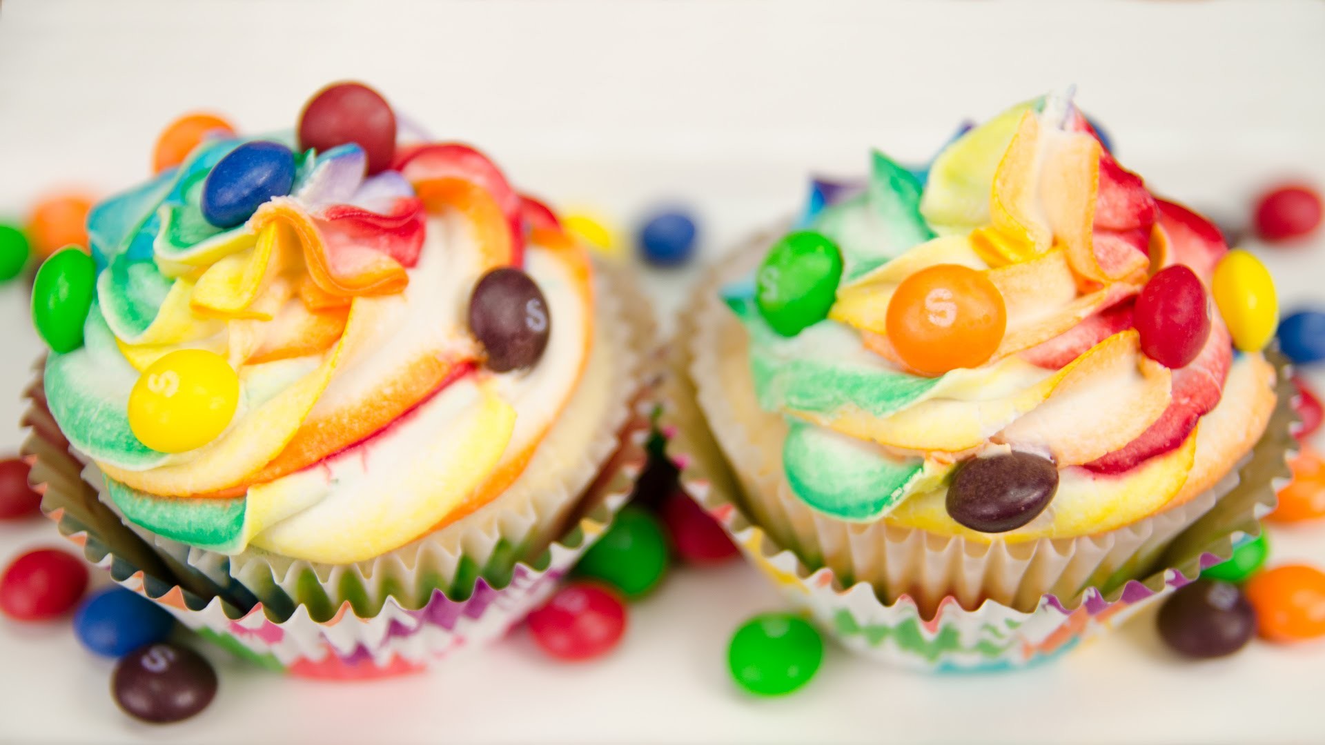 1920x1080 Skittles Cupcakes with Rainbow Icing from Cookies Cupcakes and Cardio -  YouTube