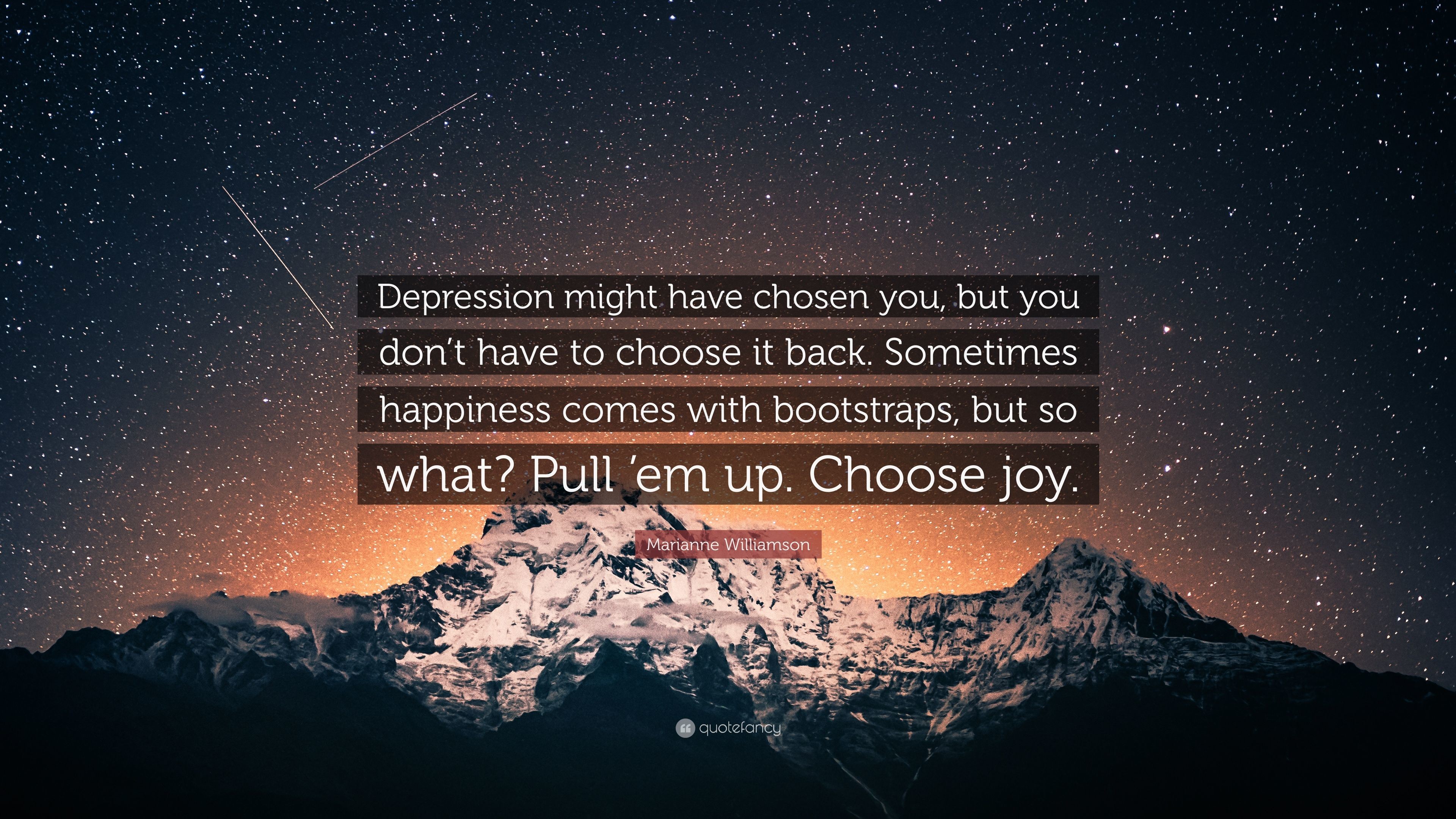 3840x2160 Marianne Williamson Quote: “Depression might have chosen you, but you don't