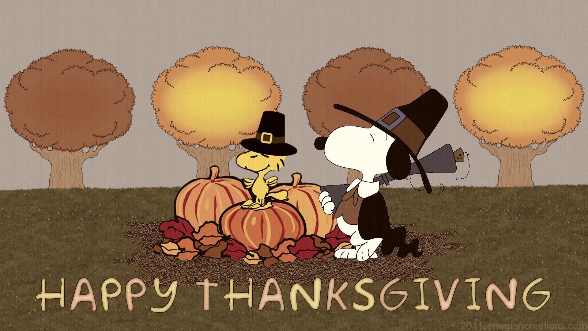 1920x1080 Snoopy Thanksgiving Wallpaper