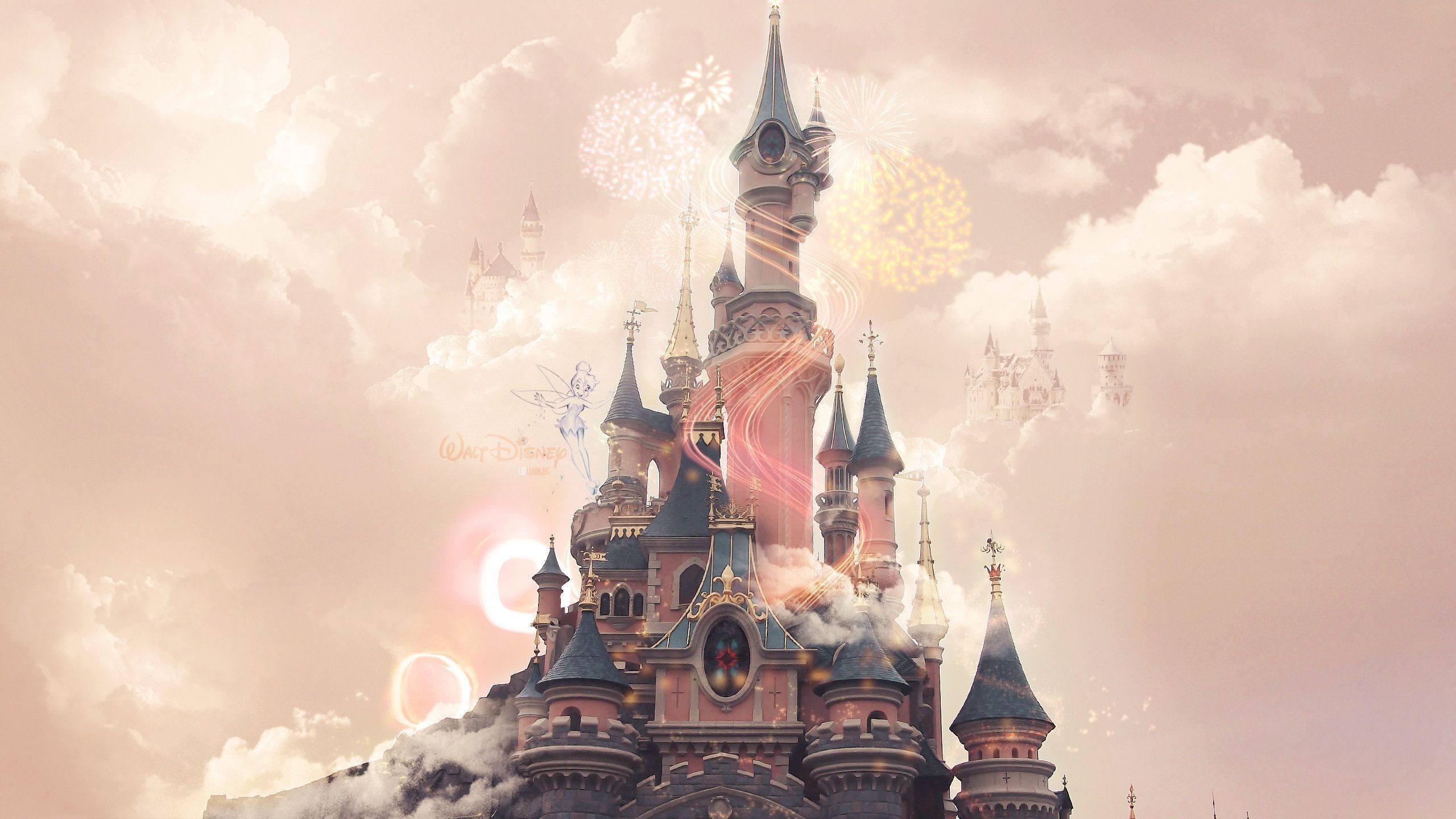 2560x1440 Disney castle background hd download.