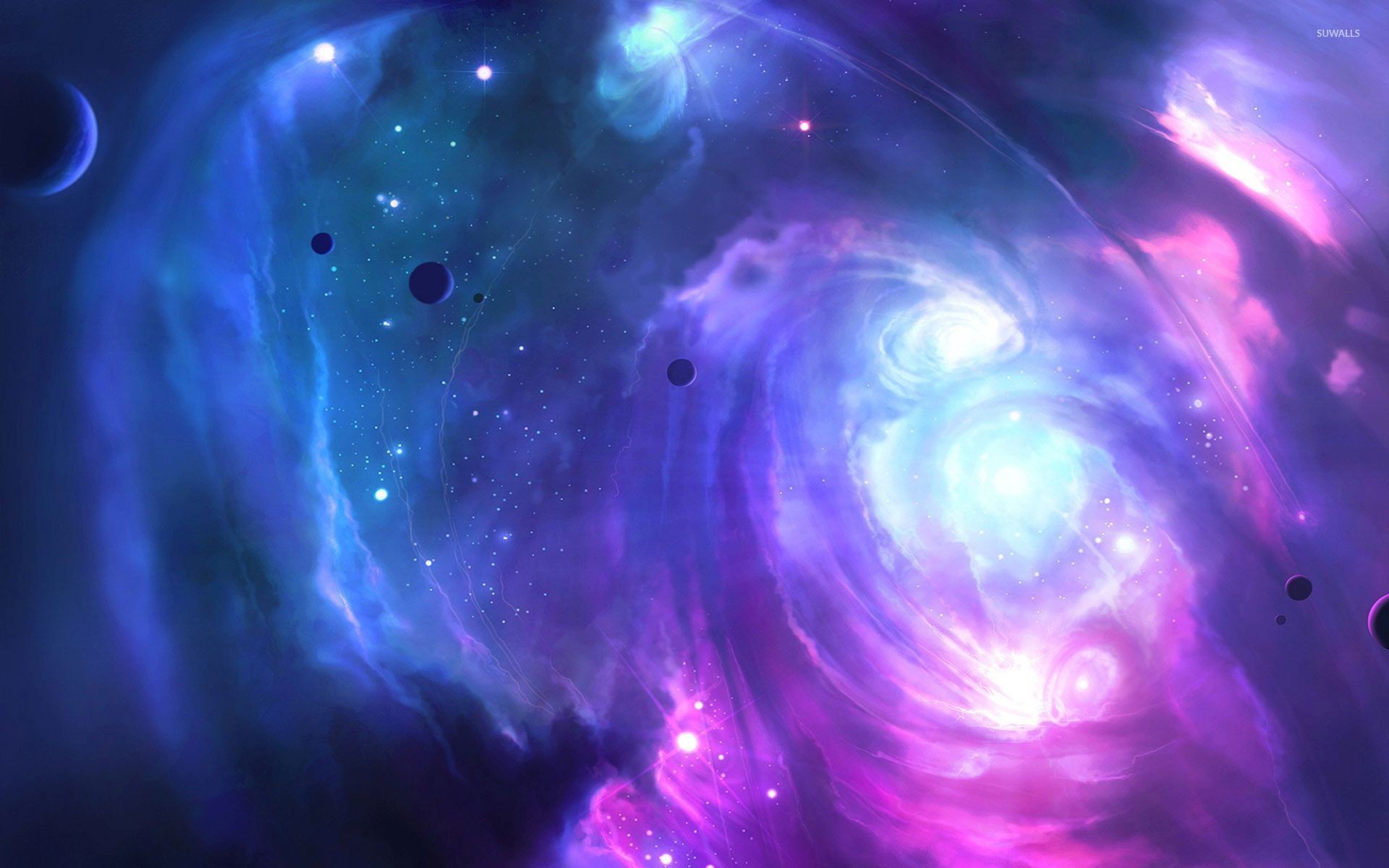 1920x1200 Pink and blue galaxy wallpaper