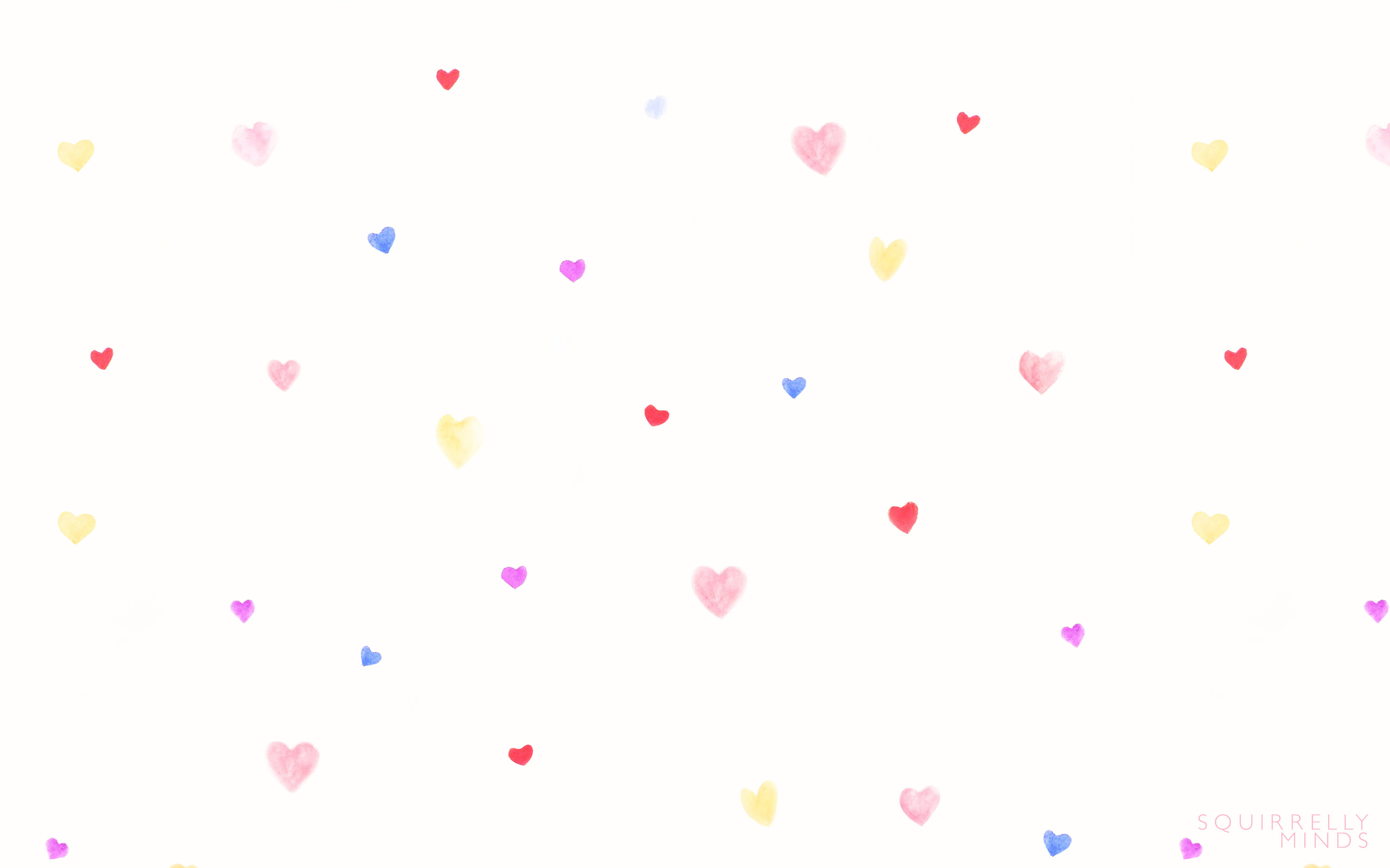 3001x1876 iPhone displaying a Watercolor Hearts Valentine's Day Wallpaper ...