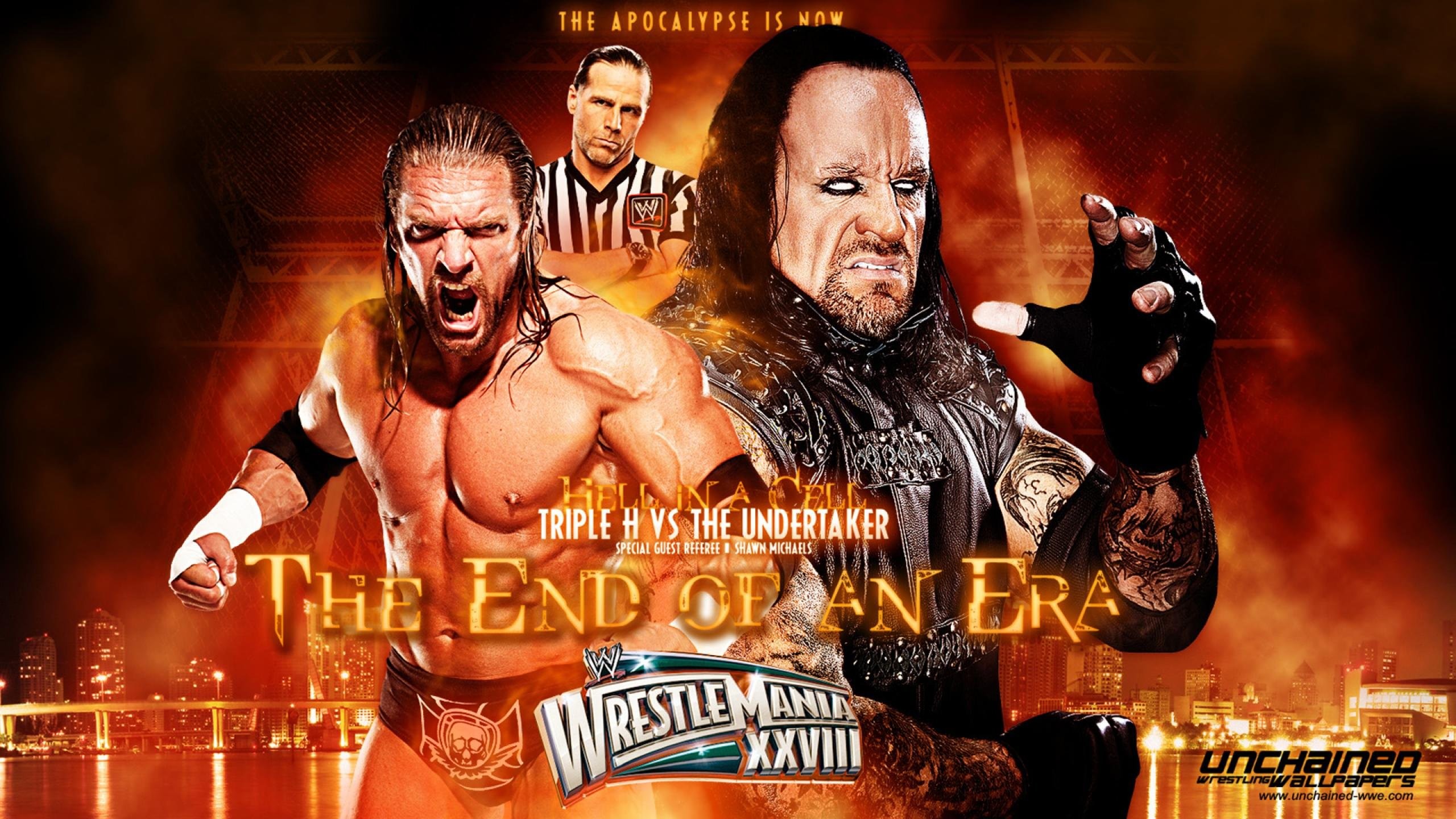 2560x1440 Undertaker Vs Triple H Wrestlemania